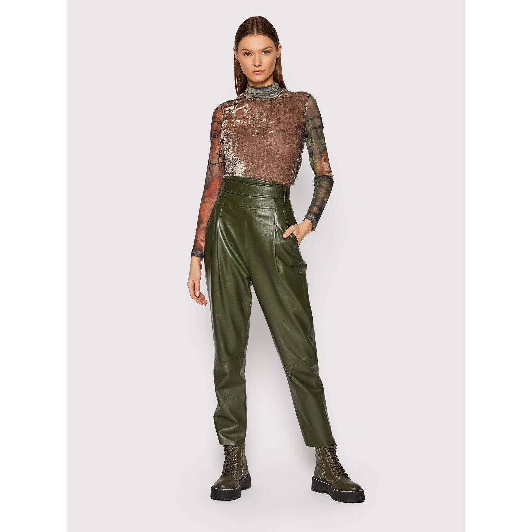 Desigual Блуза Bukake 21WWTKCF Кафяв Slim Fit - Pepit.bg