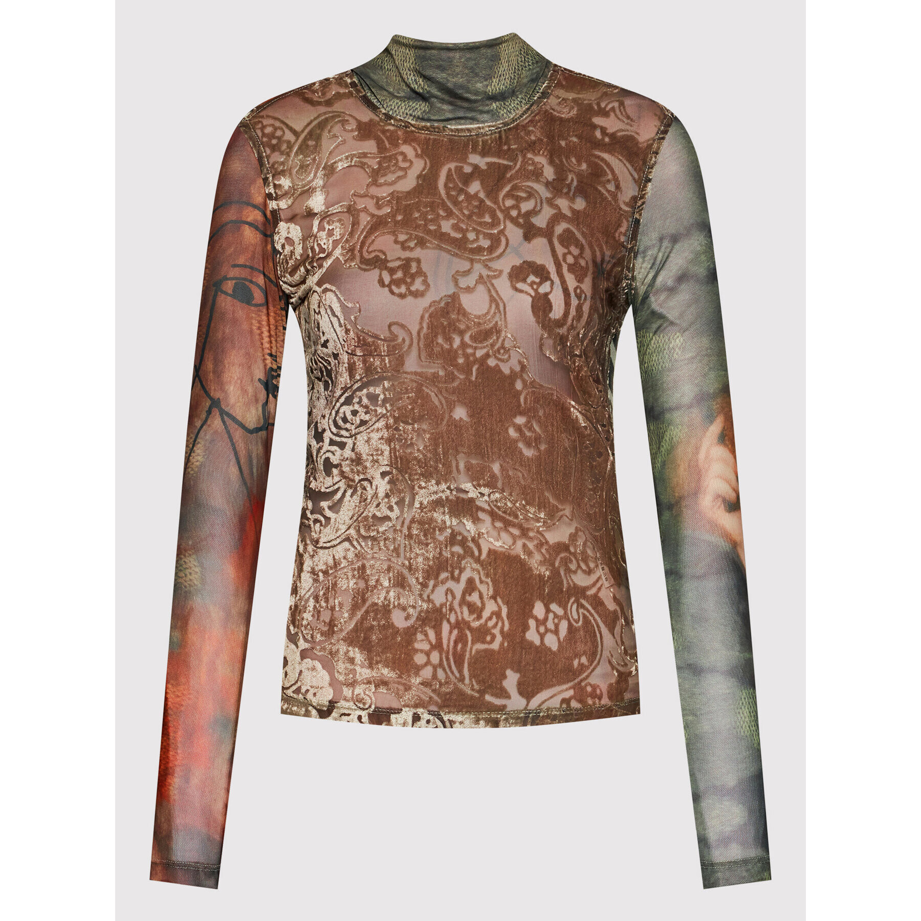 Desigual Блуза Bukake 21WWTKCF Кафяв Slim Fit - Pepit.bg