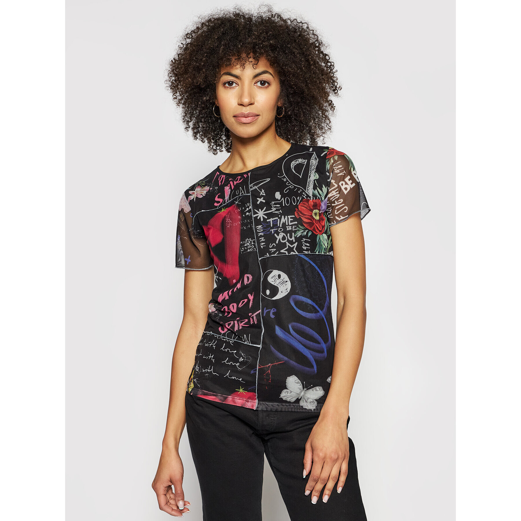 Desigual Блуза Chicago 21SWTKDS Черен regular_fit - Pepit.bg