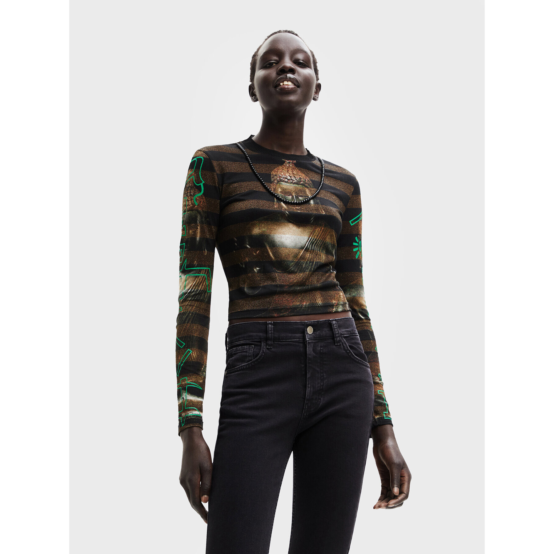 Desigual Блуза Saphir 22WWTKAG Златист Regular Fit - Pepit.bg