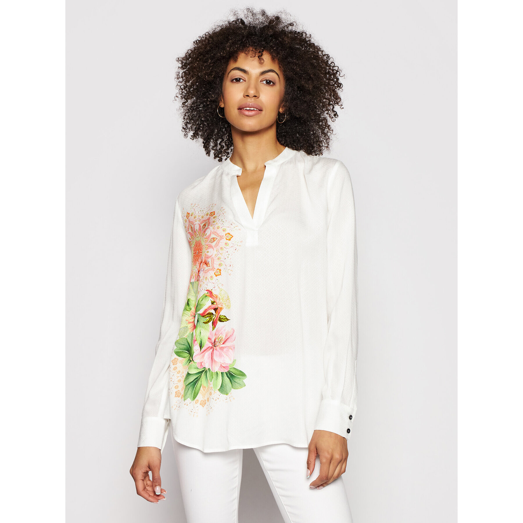 Desigual Блуза Tigris 21SWBW66 Бял Regular Fit - Pepit.bg