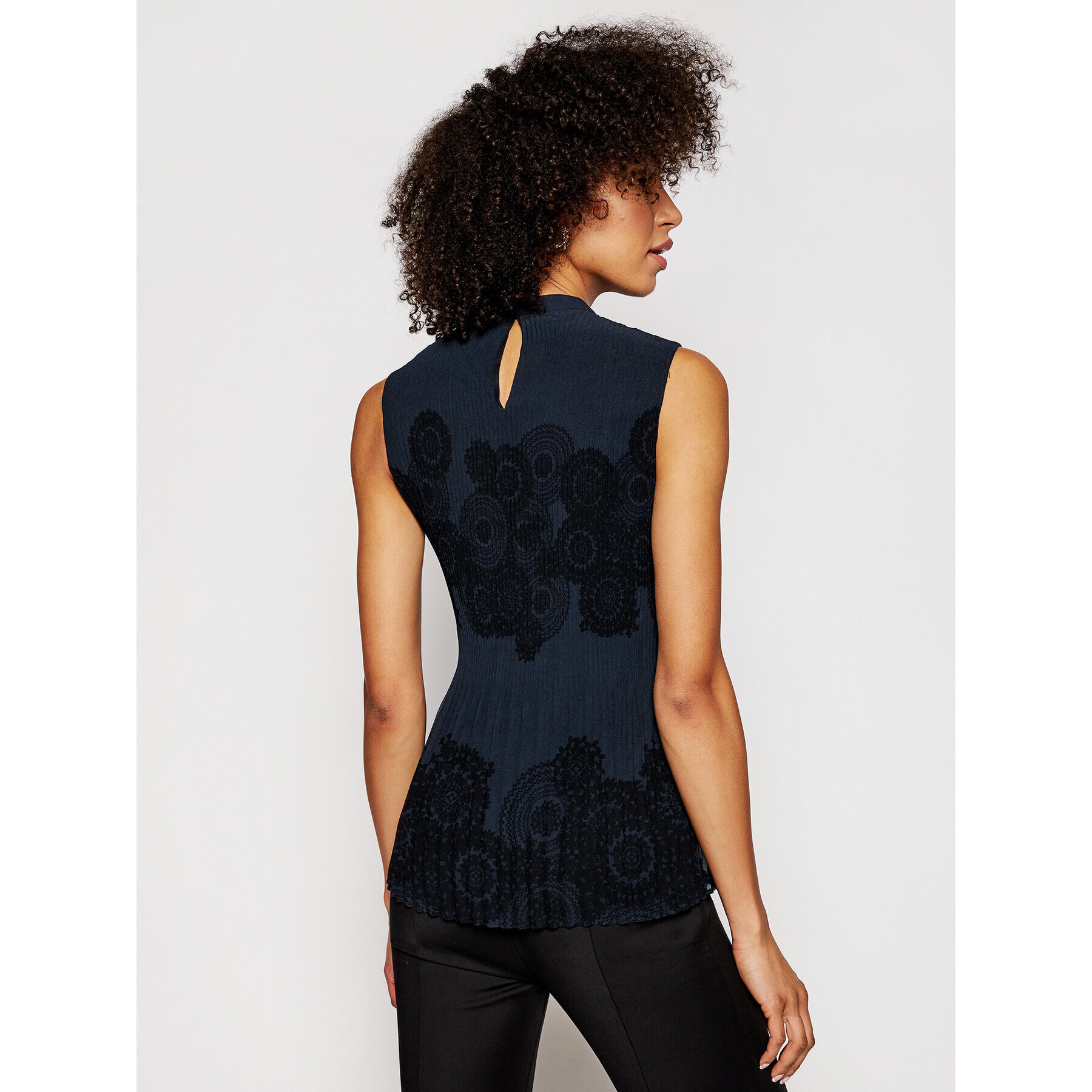 Desigual Блуза Viena 21SWBW36 Тъмносин Regular Fit - Pepit.bg