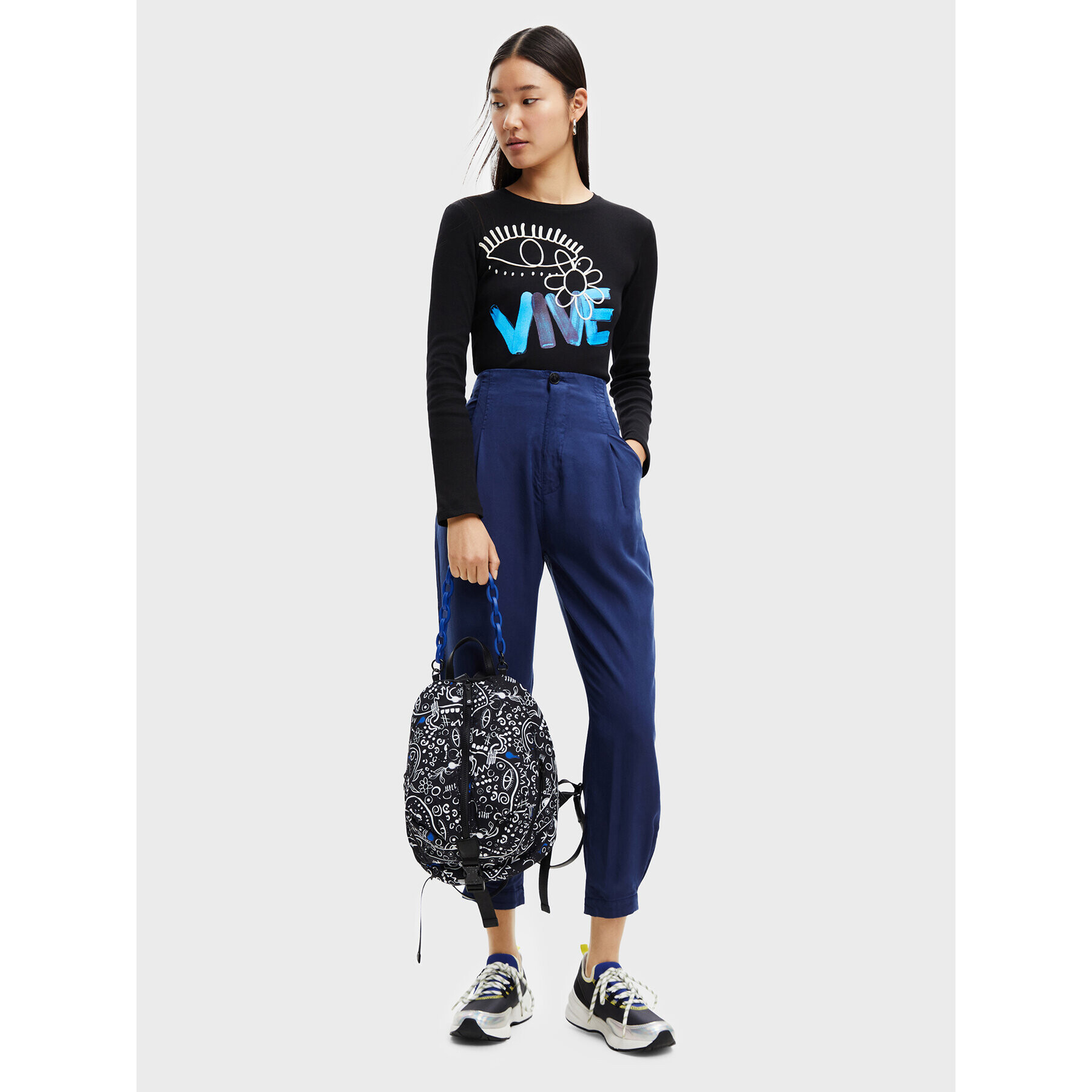 Desigual Блуза Vive 22WWTKA5 Черен Slim Fit - Pepit.bg
