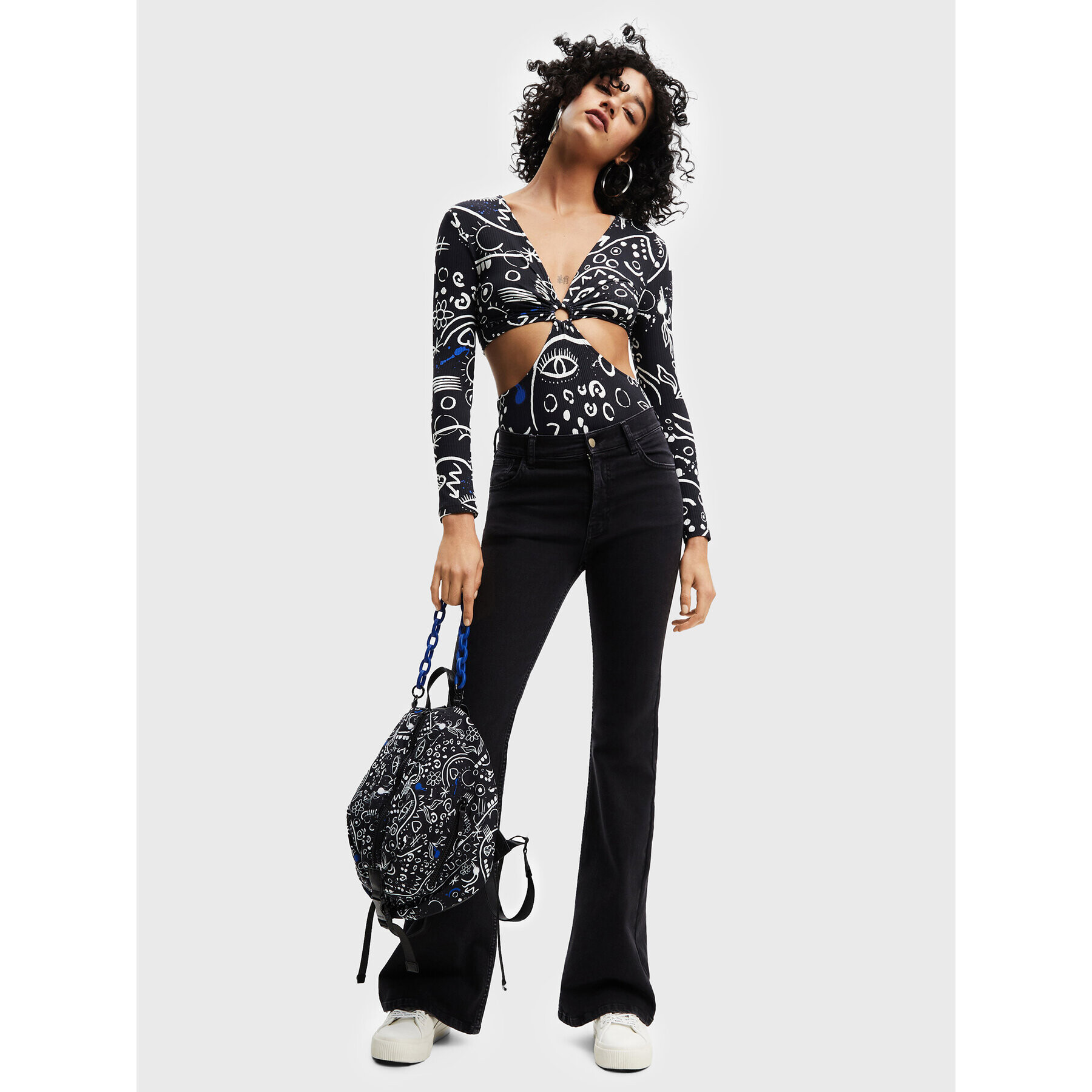 Desigual Боди 22WWQK06 Черен Slim Fit - Pepit.bg
