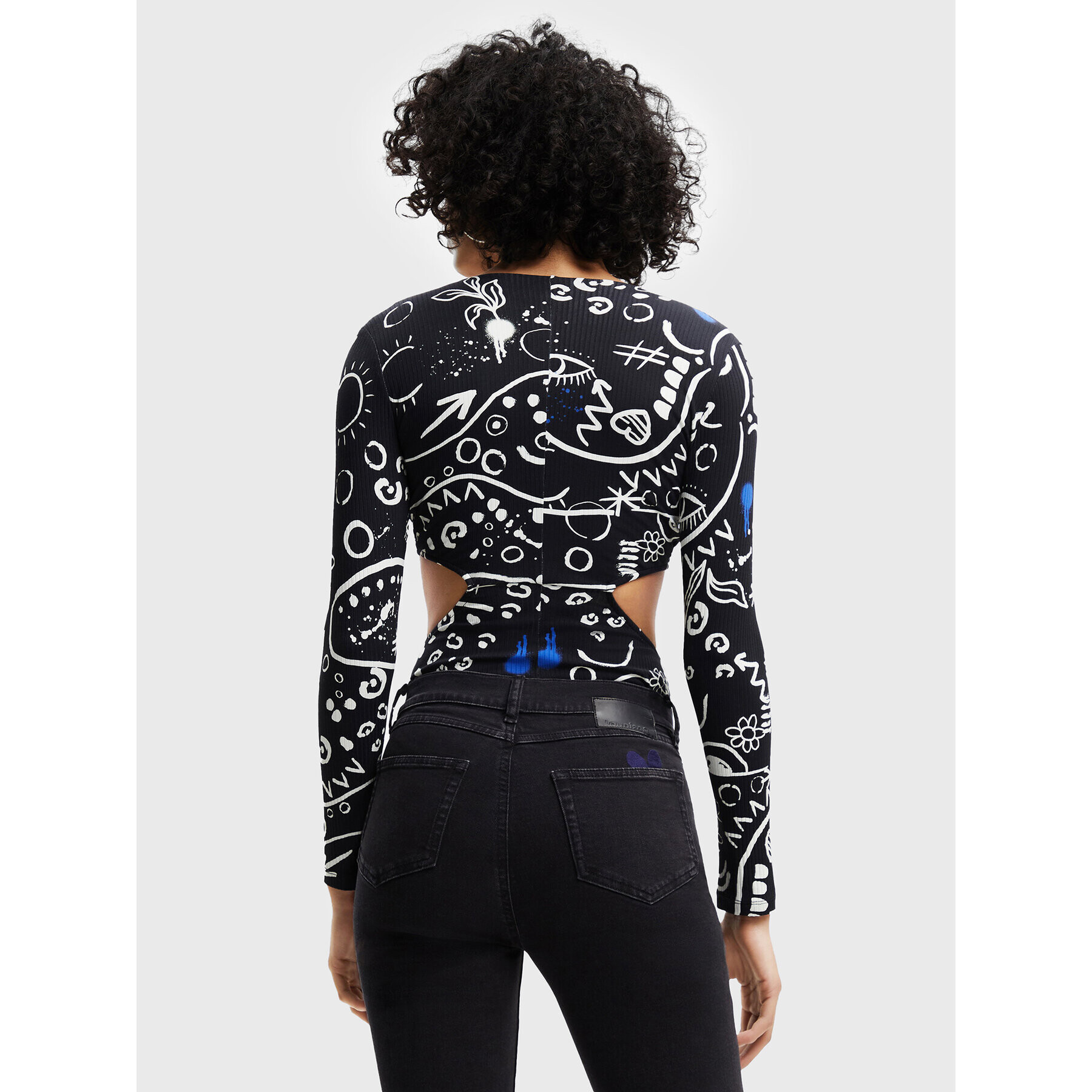 Desigual Боди 22WWQK06 Черен Slim Fit - Pepit.bg