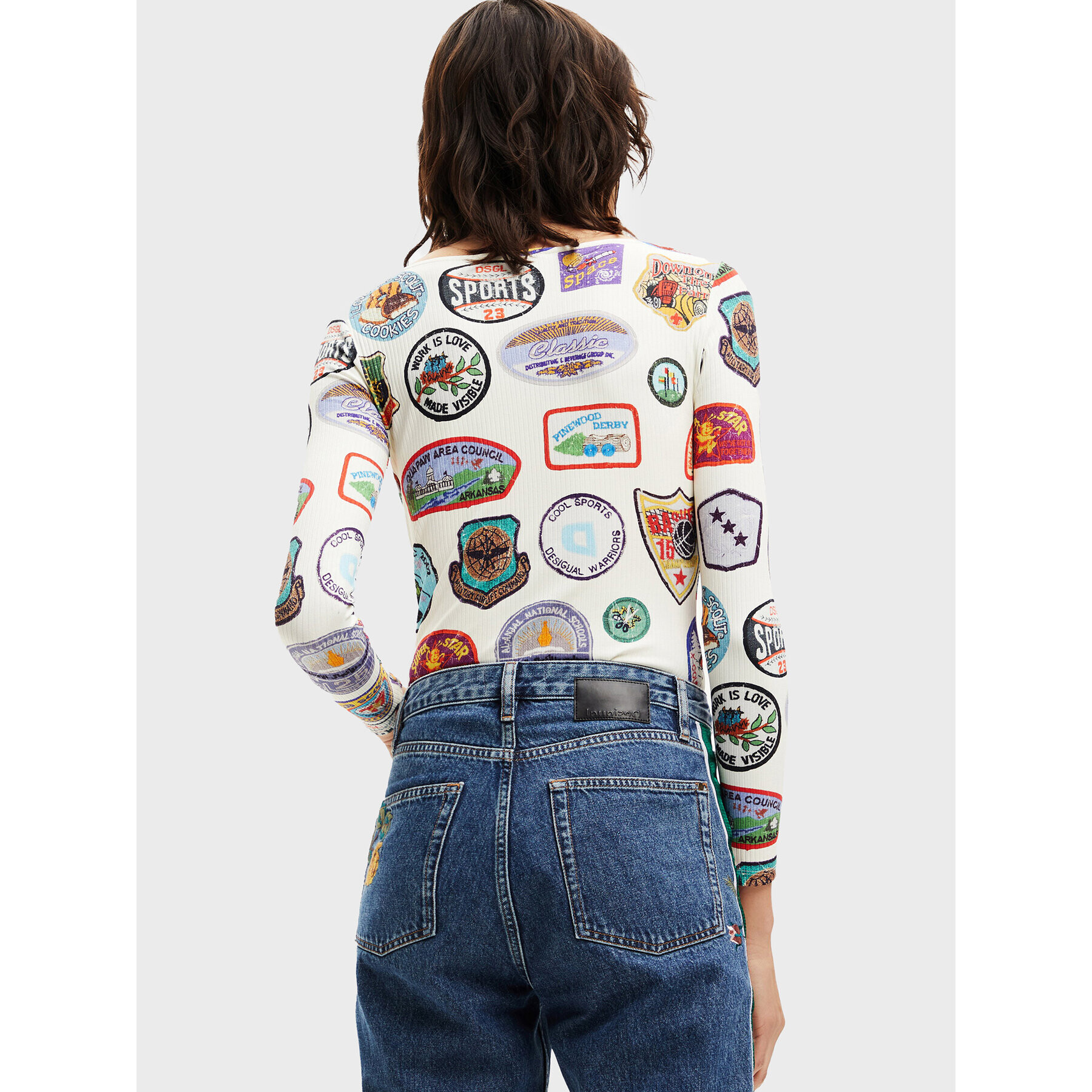 Desigual Боди 22WWQK20 Цветен Slim Fit - Pepit.bg