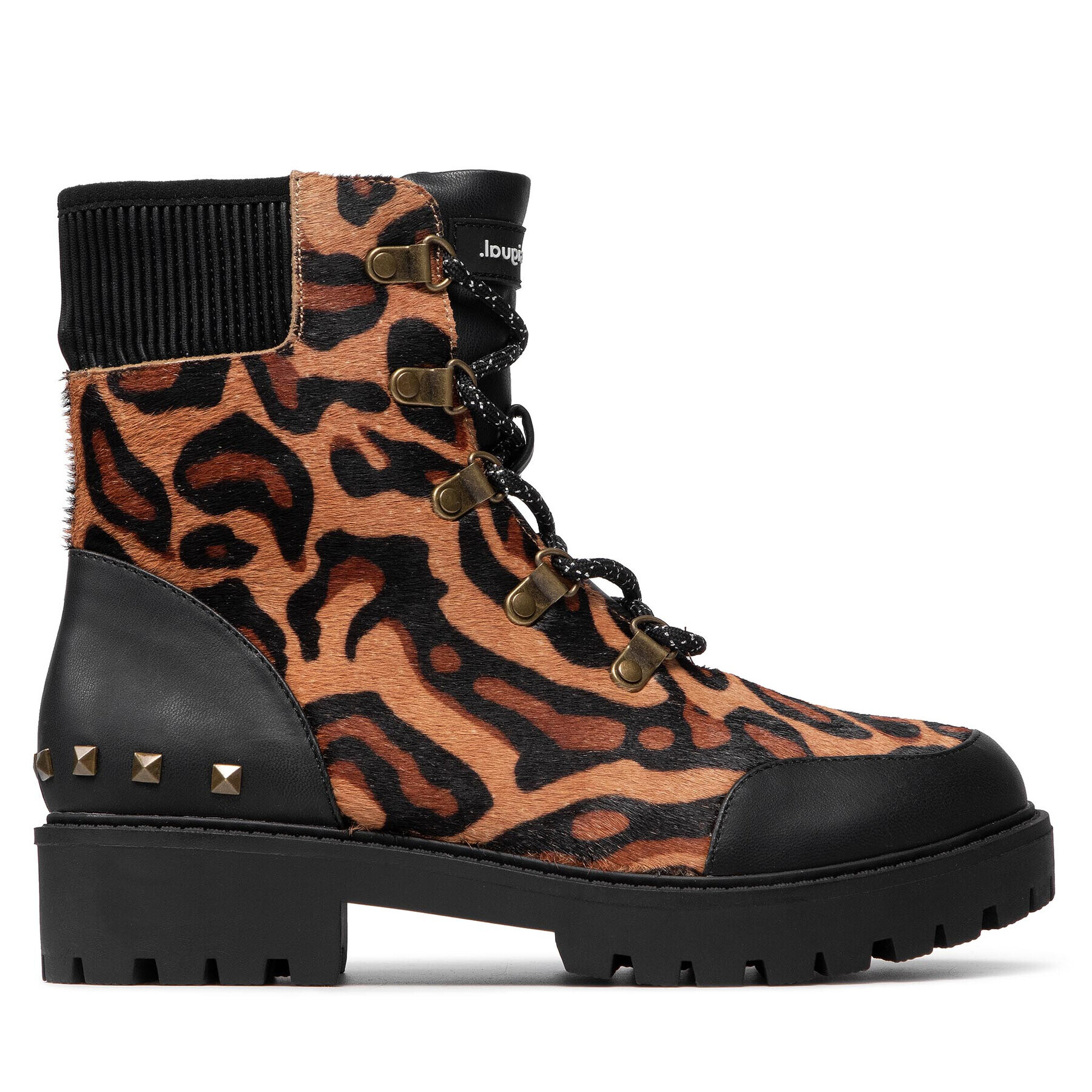 Desigual Боти Shoes Biker Leopard 21WSTL02 Кафяв - Pepit.bg