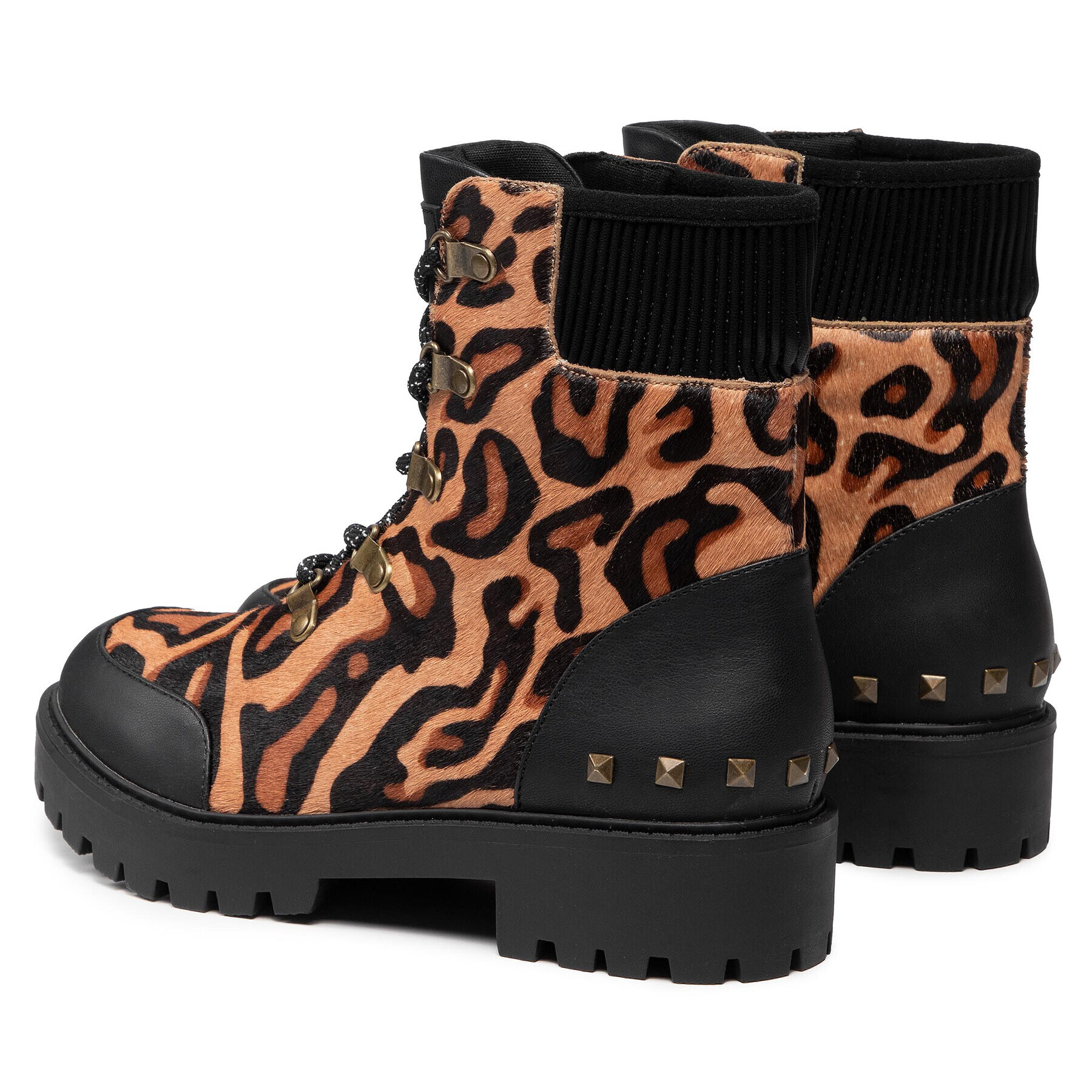 Desigual Боти Shoes Biker Leopard 21WSTL02 Кафяв - Pepit.bg