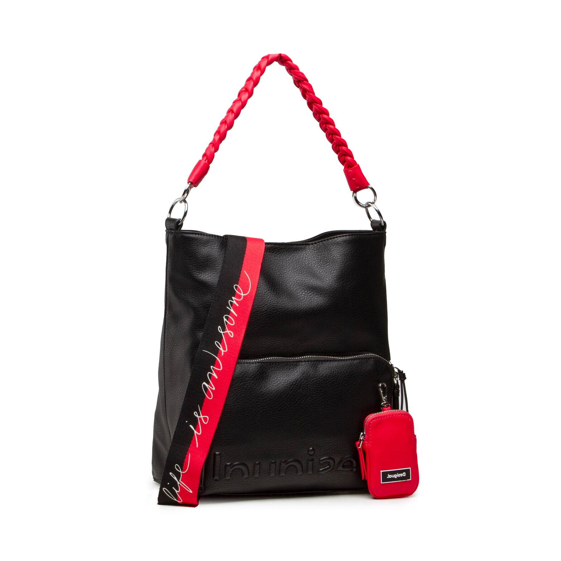 Desigual Дамска чанта 22SAXP37 Черен - Pepit.bg