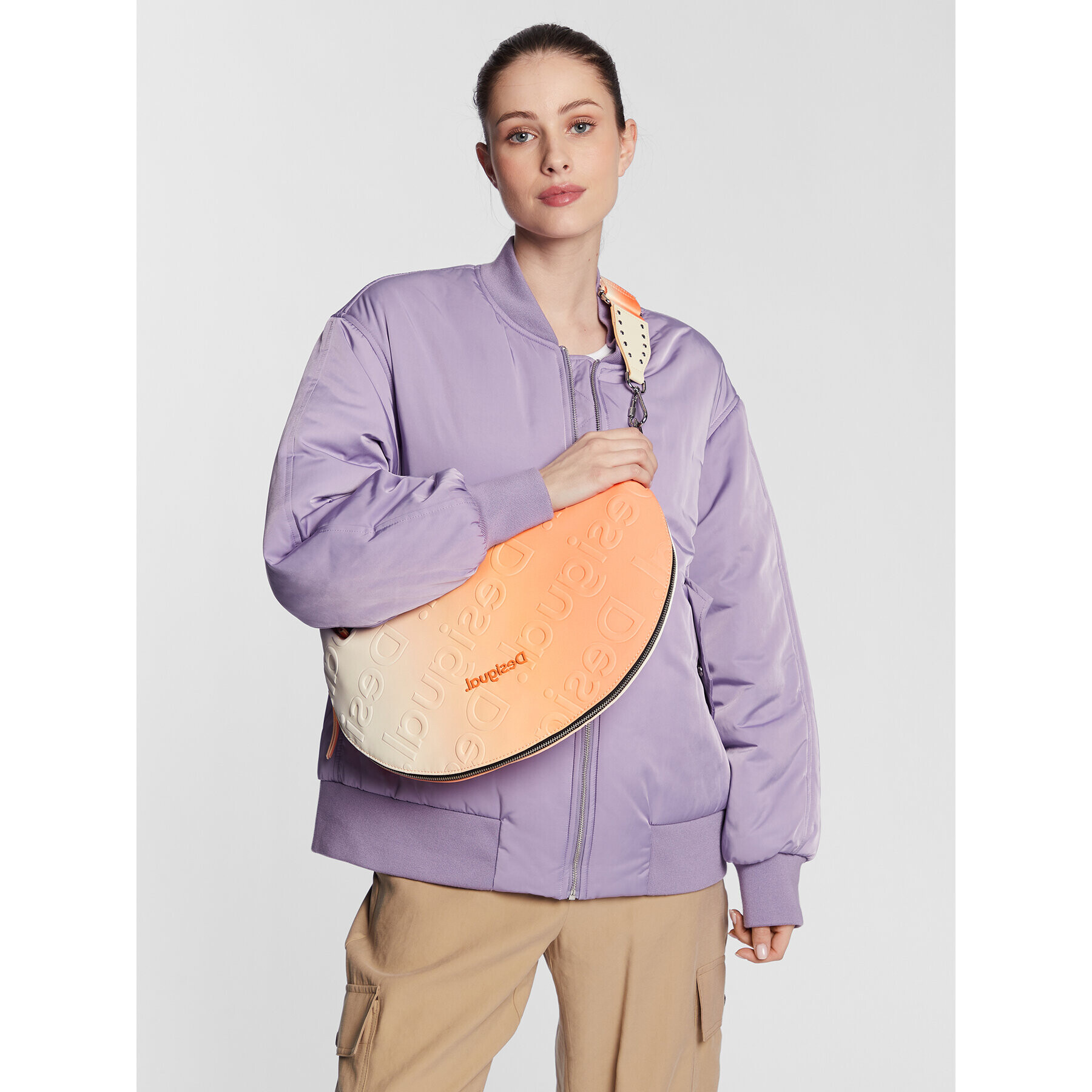 Desigual Дамска чанта 22SAXPAD Оранжев - Pepit.bg