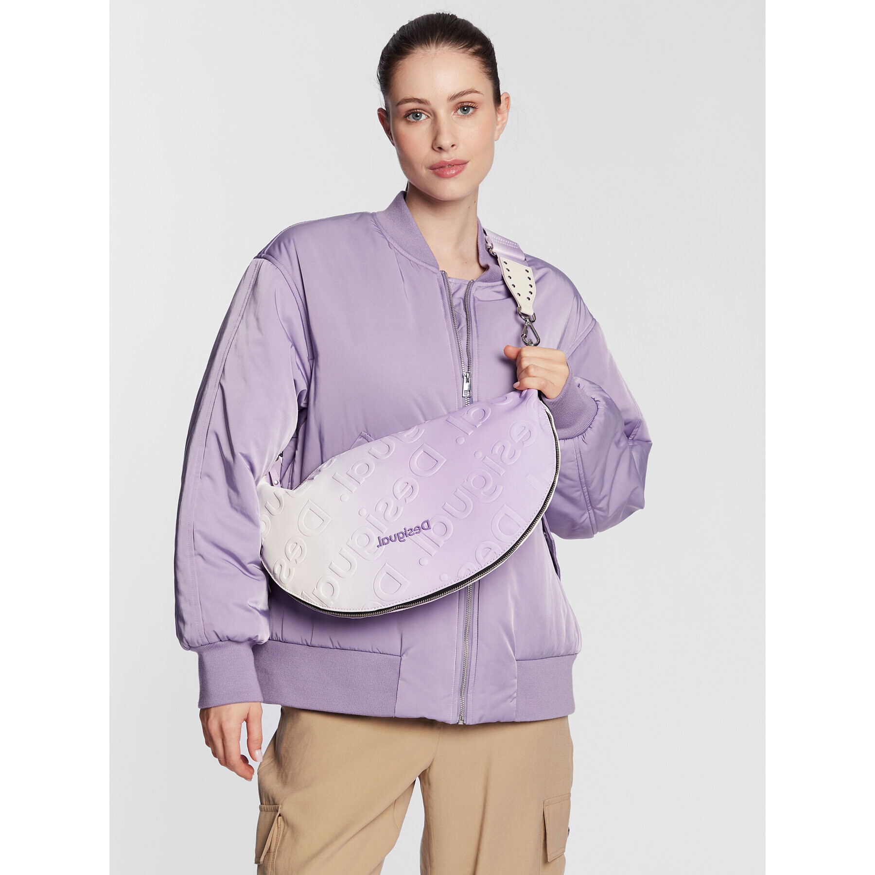 Desigual Дамска чанта 22SAXPAD Виолетов - Pepit.bg