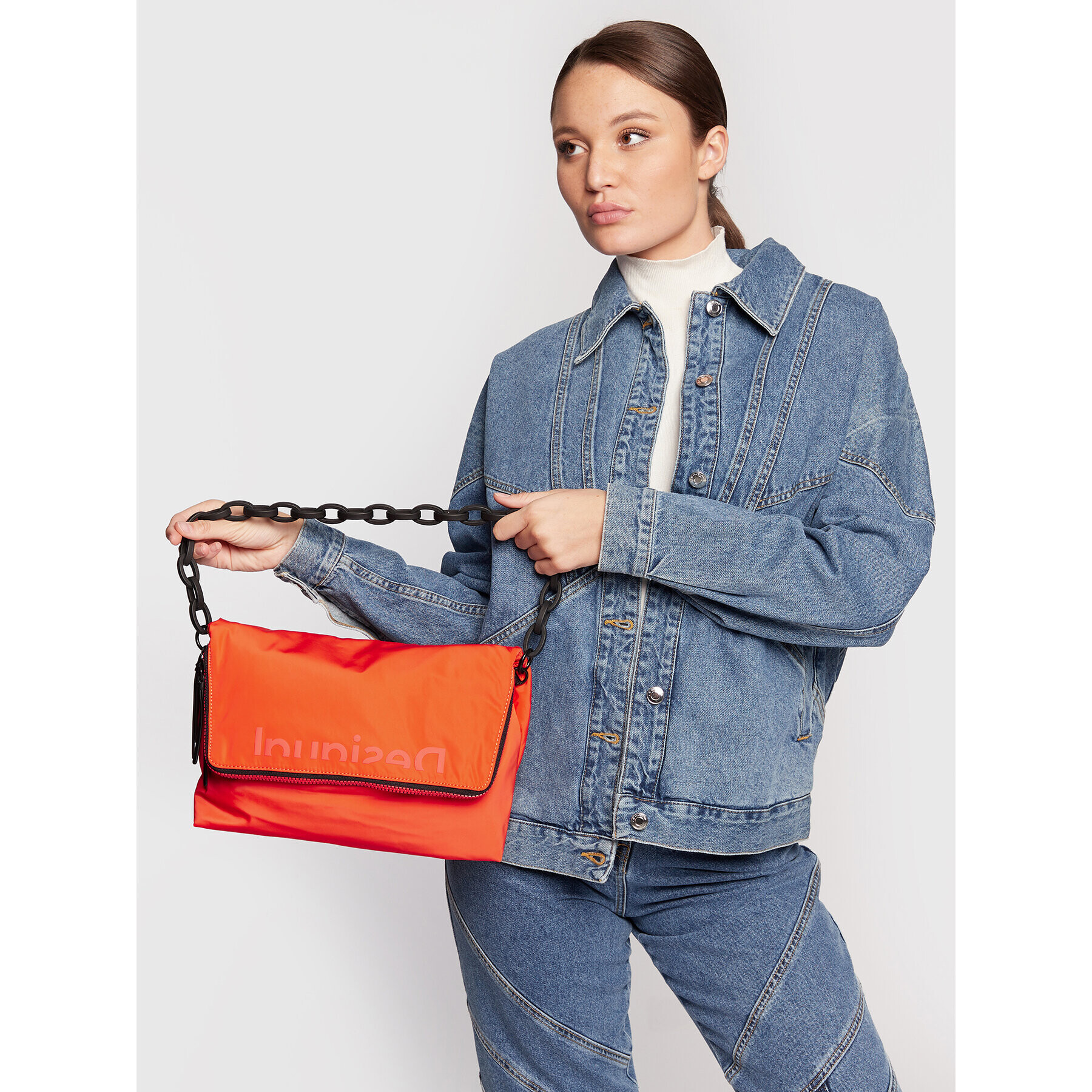 Desigual Дамска чанта 22WAXA44 Оранжев - Pepit.bg
