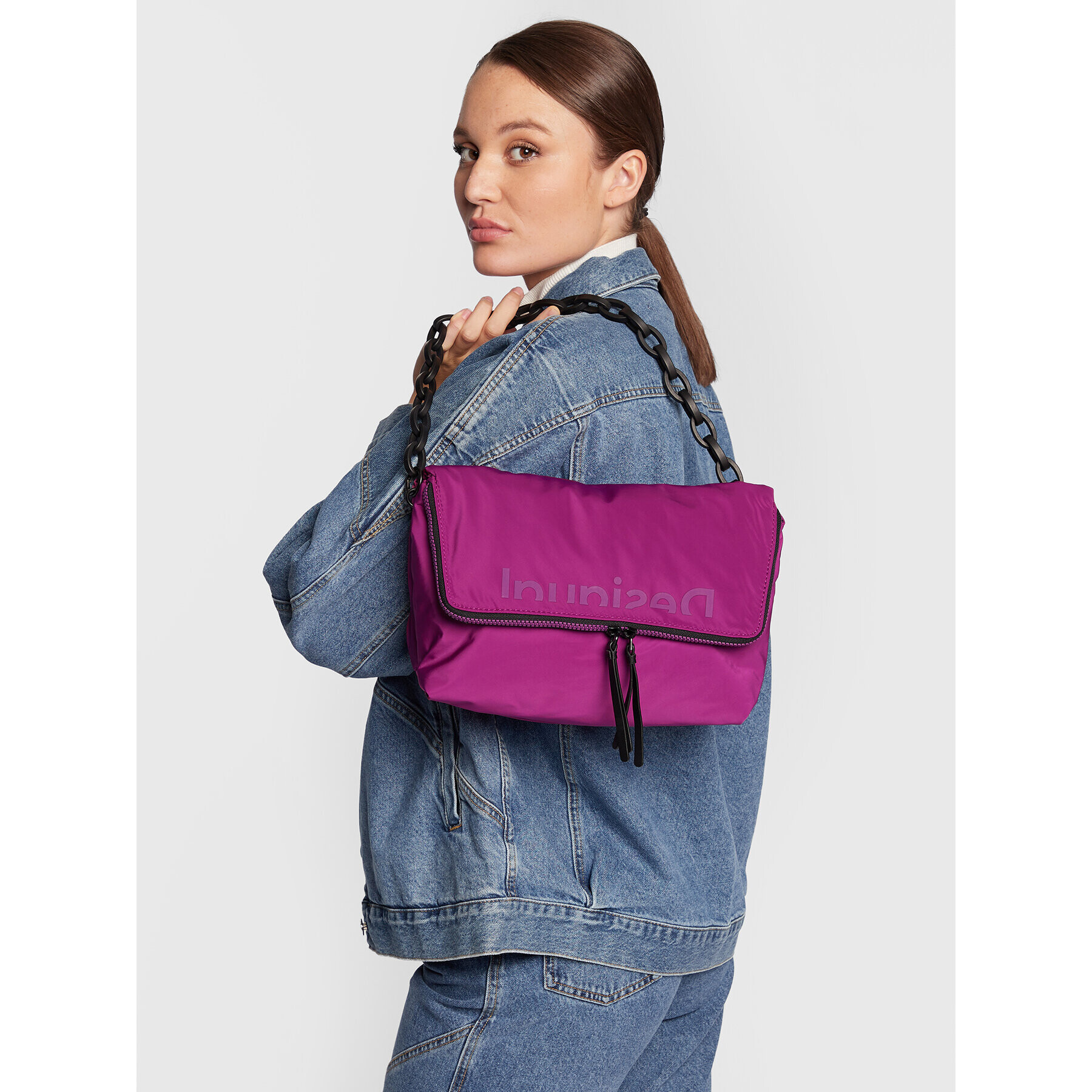 Desigual Дамска чанта 22WAXA44 Виолетов - Pepit.bg