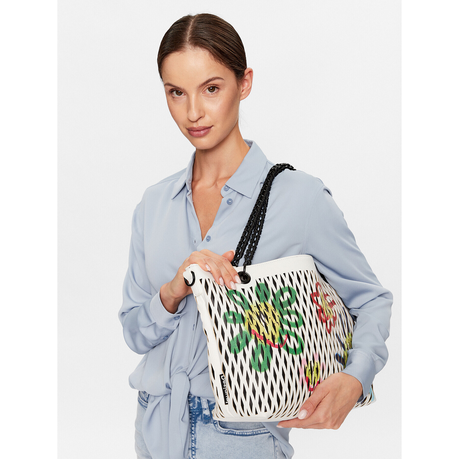 Desigual Дамска чанта 23SAXP90 Цветен - Pepit.bg