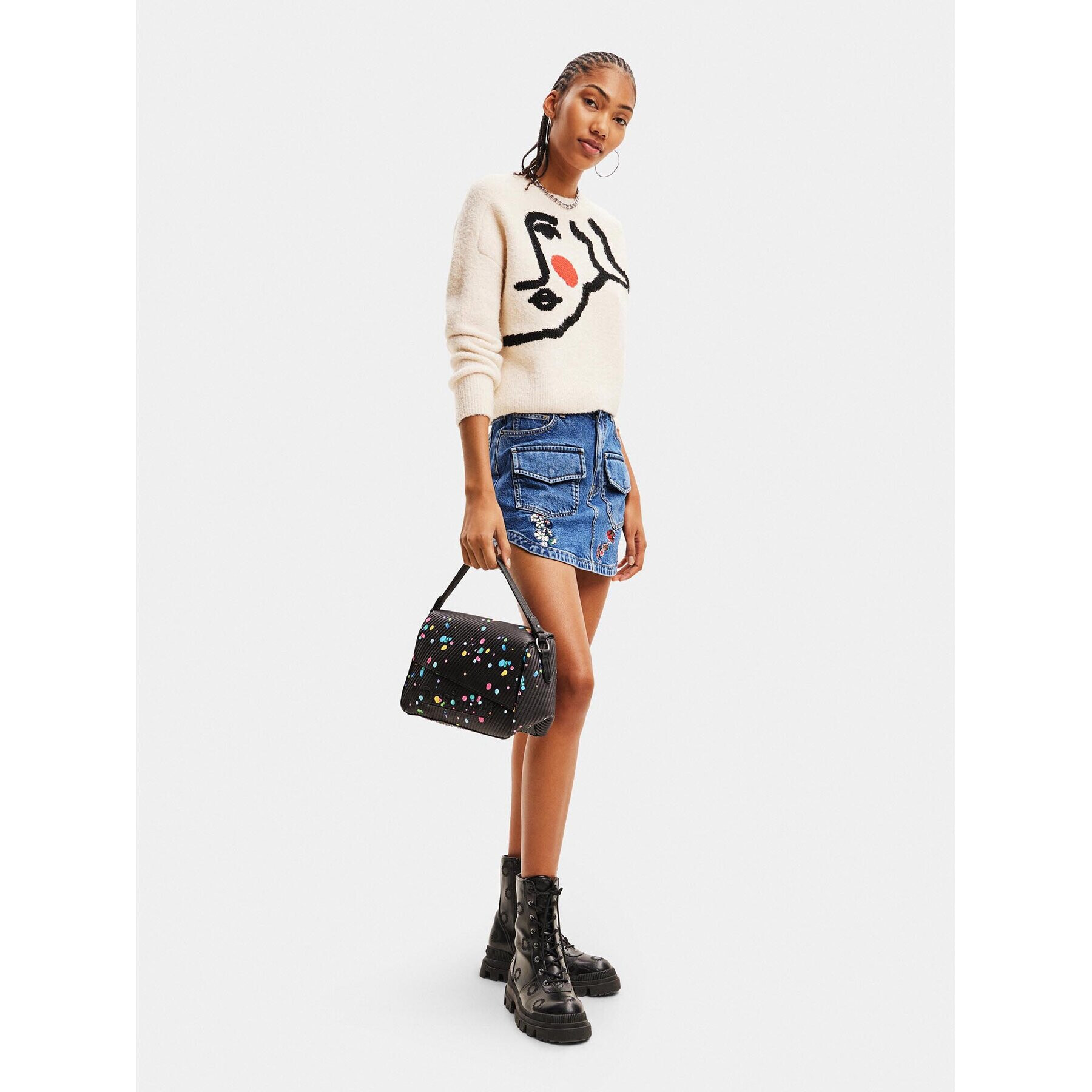 Desigual Дамска чанта 23WAXP72 Черен - Pepit.bg