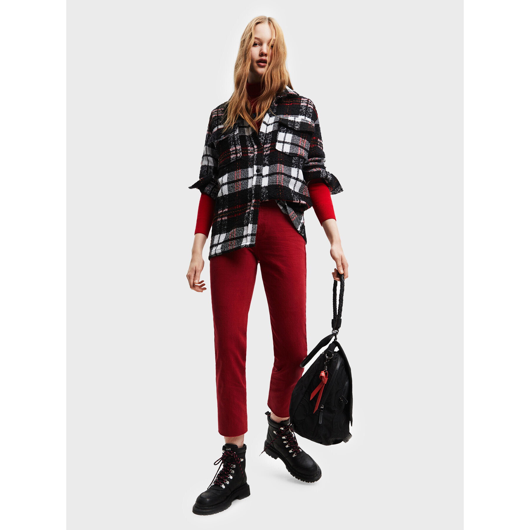 Desigual Дънки 22WWDD09 Червен Straight Fit - Pepit.bg