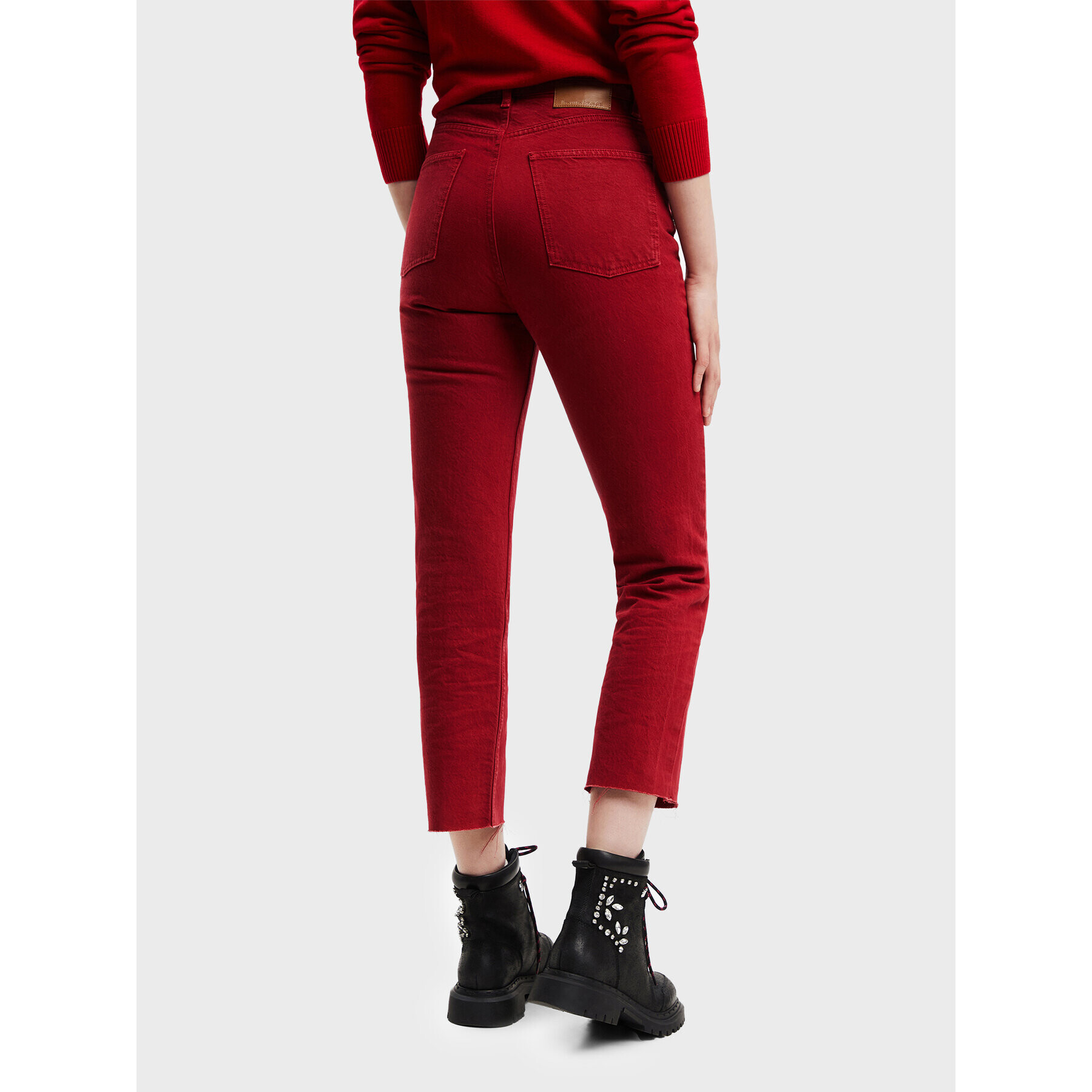 Desigual Дънки 22WWDD09 Червен Straight Fit - Pepit.bg