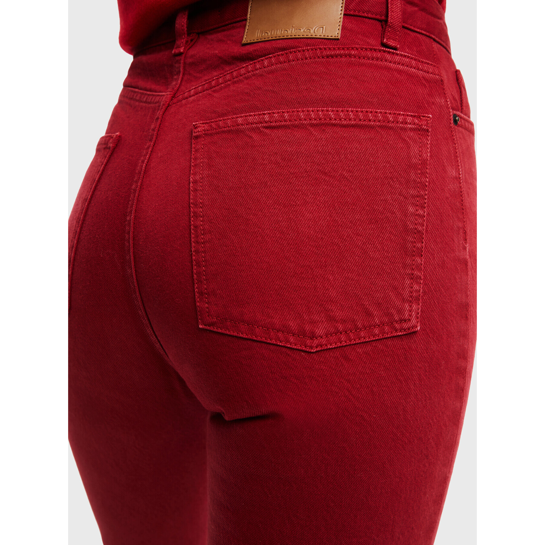 Desigual Дънки 22WWDD09 Червен Straight Fit - Pepit.bg