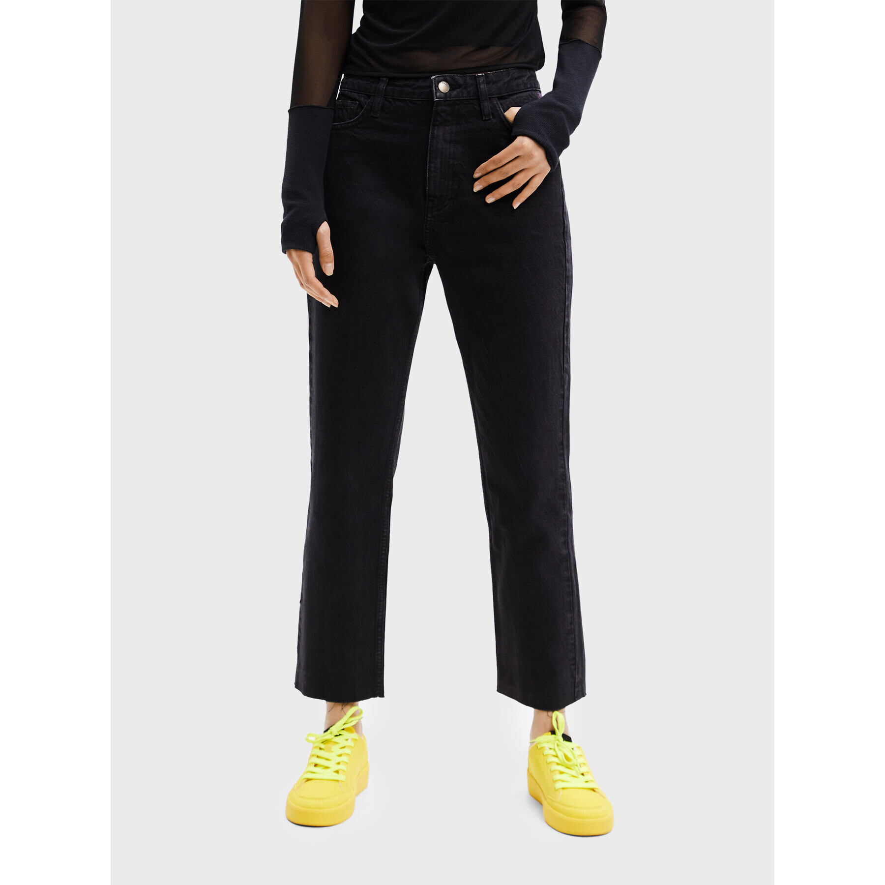 Desigual Дънки 22WWDD64 Черен Straight Fit - Pepit.bg