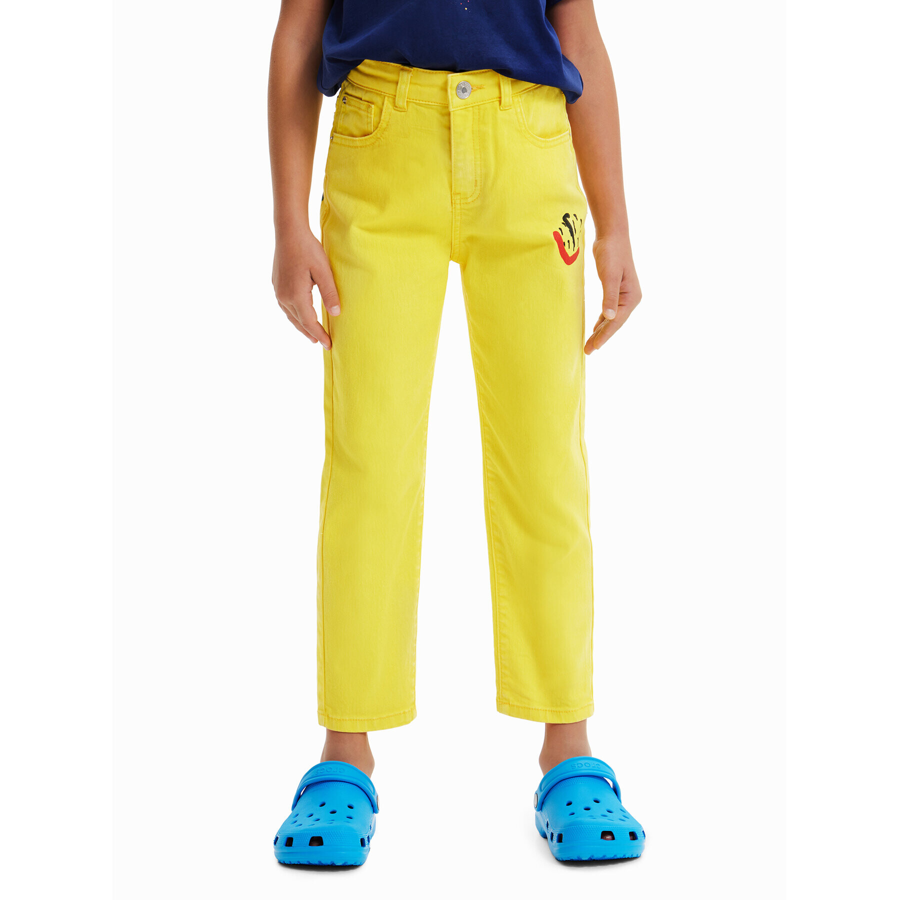 Desigual Дънки 23SGDD03 Жълт Regular Fit - Pepit.bg