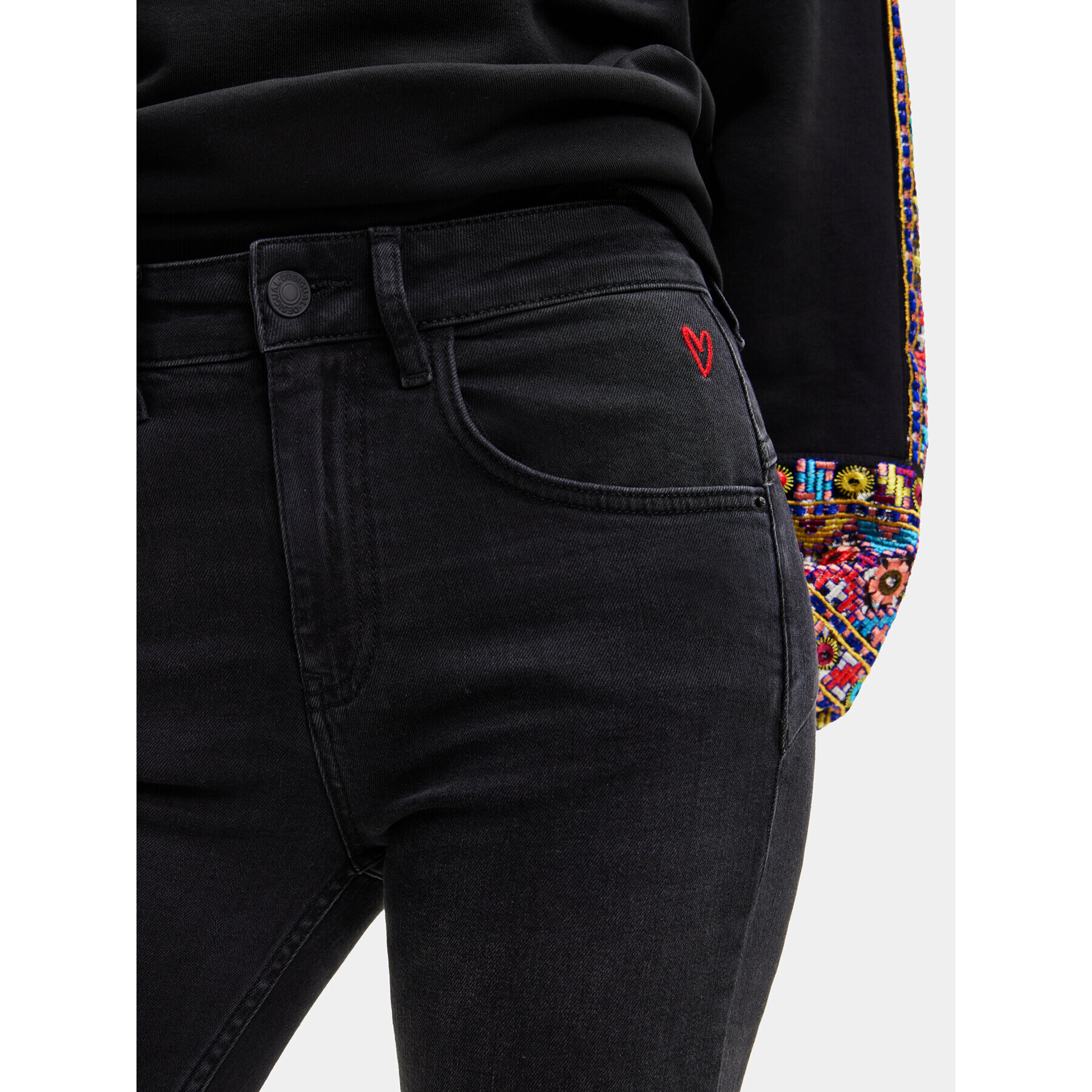 Desigual Дънки 23SWDD21 Черен Skinny Fit - Pepit.bg