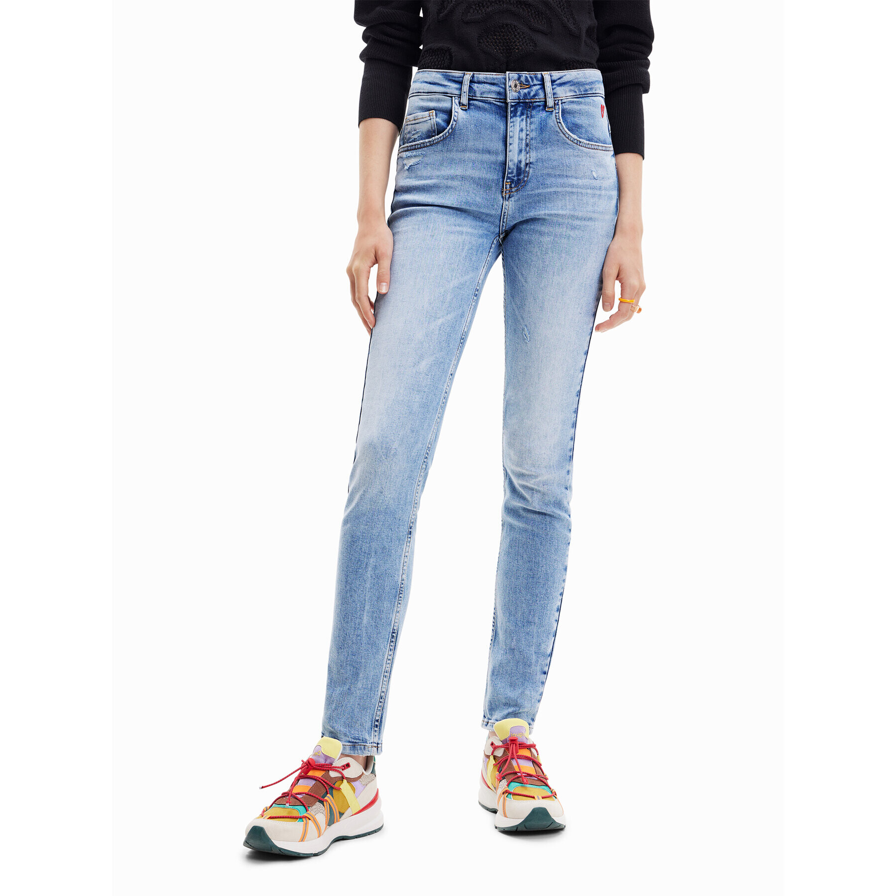 Desigual Дънки 23SWDD21 Тъмносин Skinny Fit - Pepit.bg