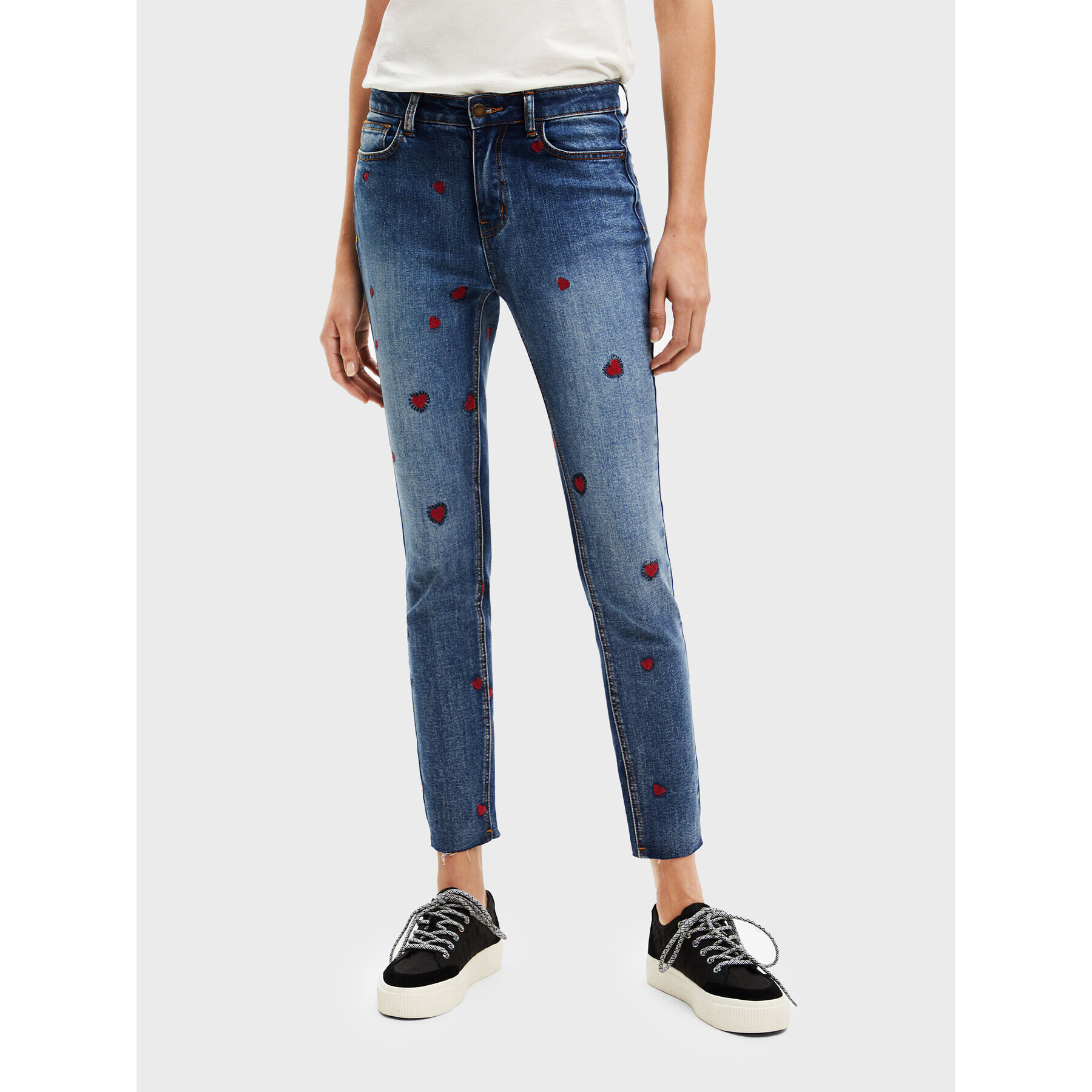 Desigual Дънки Amore 22WWDD17 Тъмносин Skinny Fit - Pepit.bg