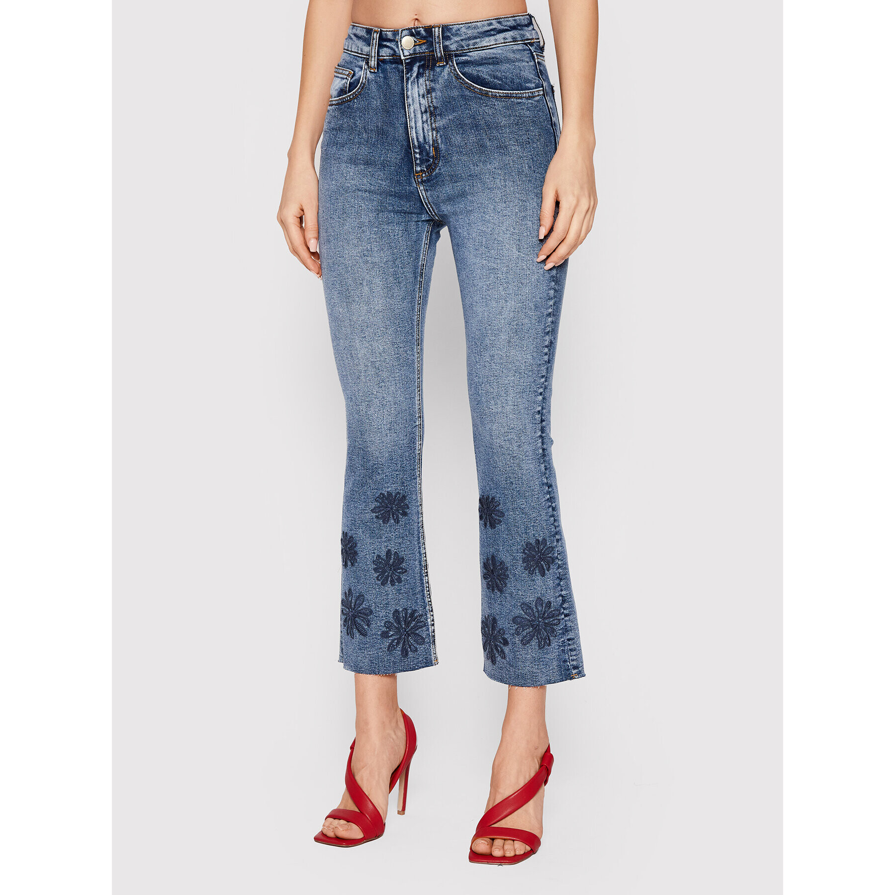 Desigual Дънки Cala 22SWDD25 Тъмносин Cropp Flare Fit - Pepit.bg