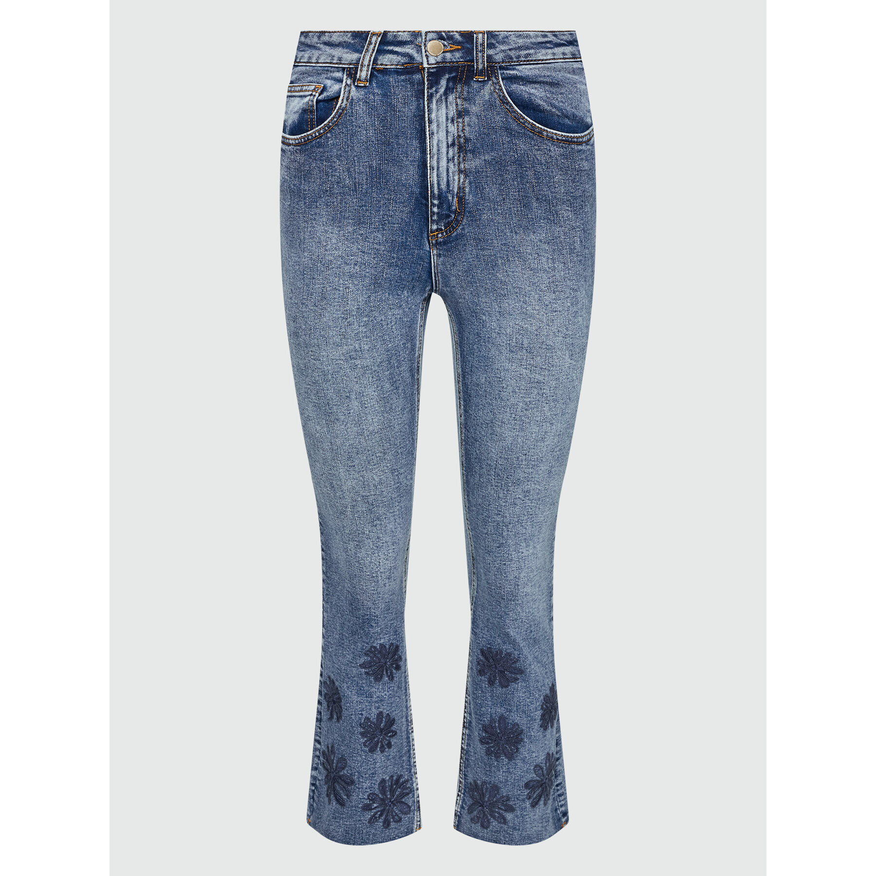 Desigual Дънки Cala 22SWDD25 Тъмносин Cropp Flare Fit - Pepit.bg