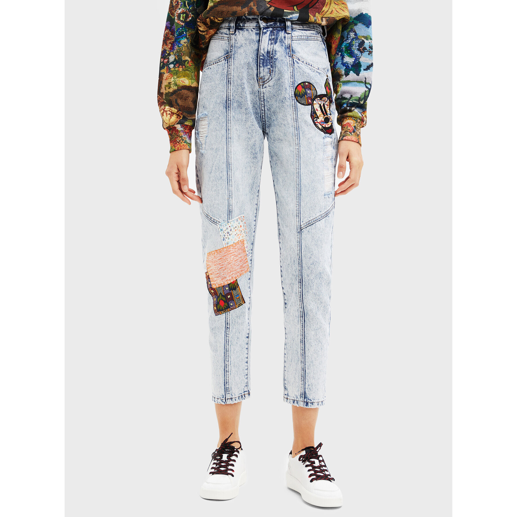 Desigual Дънки DISNEY Patch Mickey 22WWDD27 Син Relaxed Fit - Pepit.bg