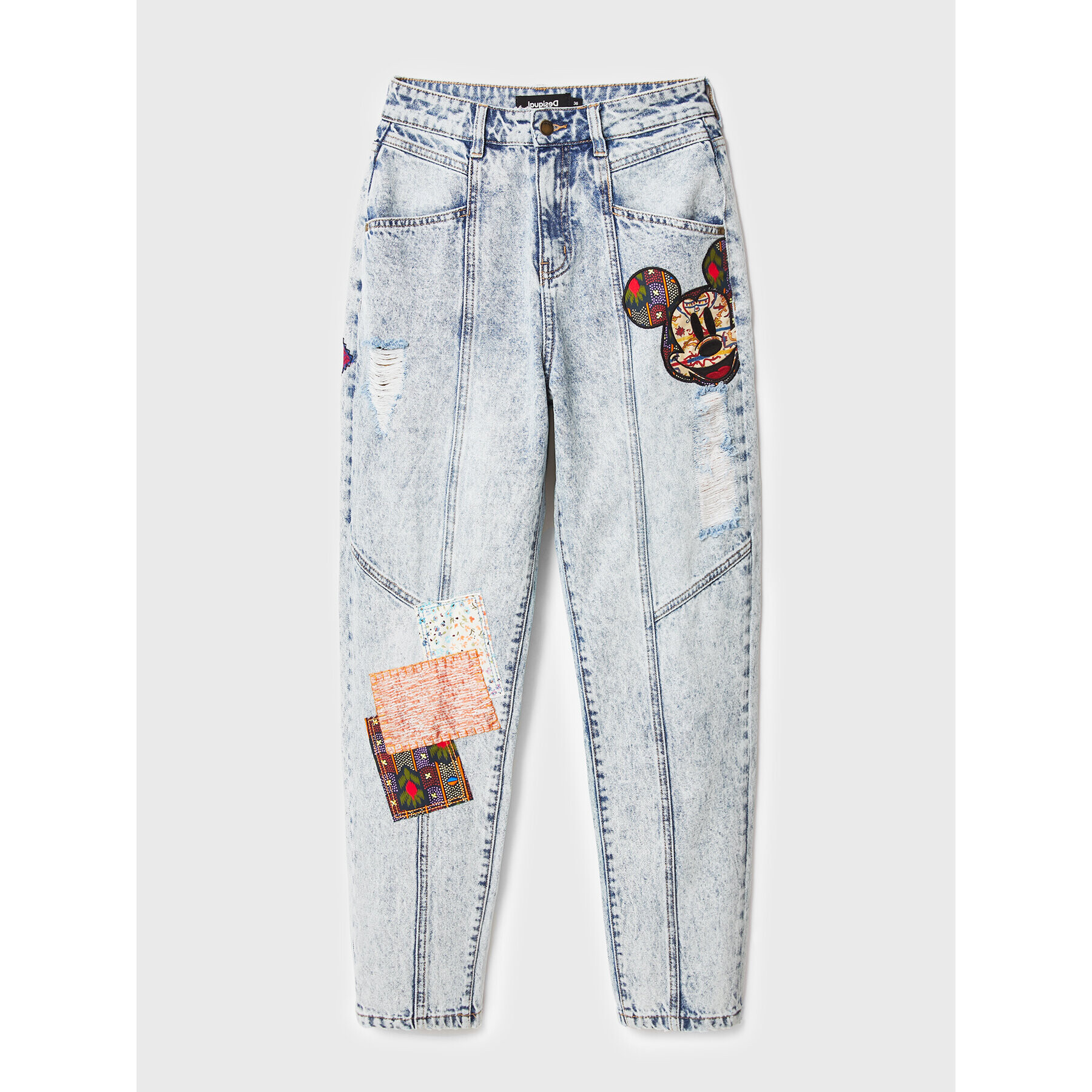 Desigual Дънки DISNEY Patch Mickey 22WWDD27 Син Relaxed Fit - Pepit.bg