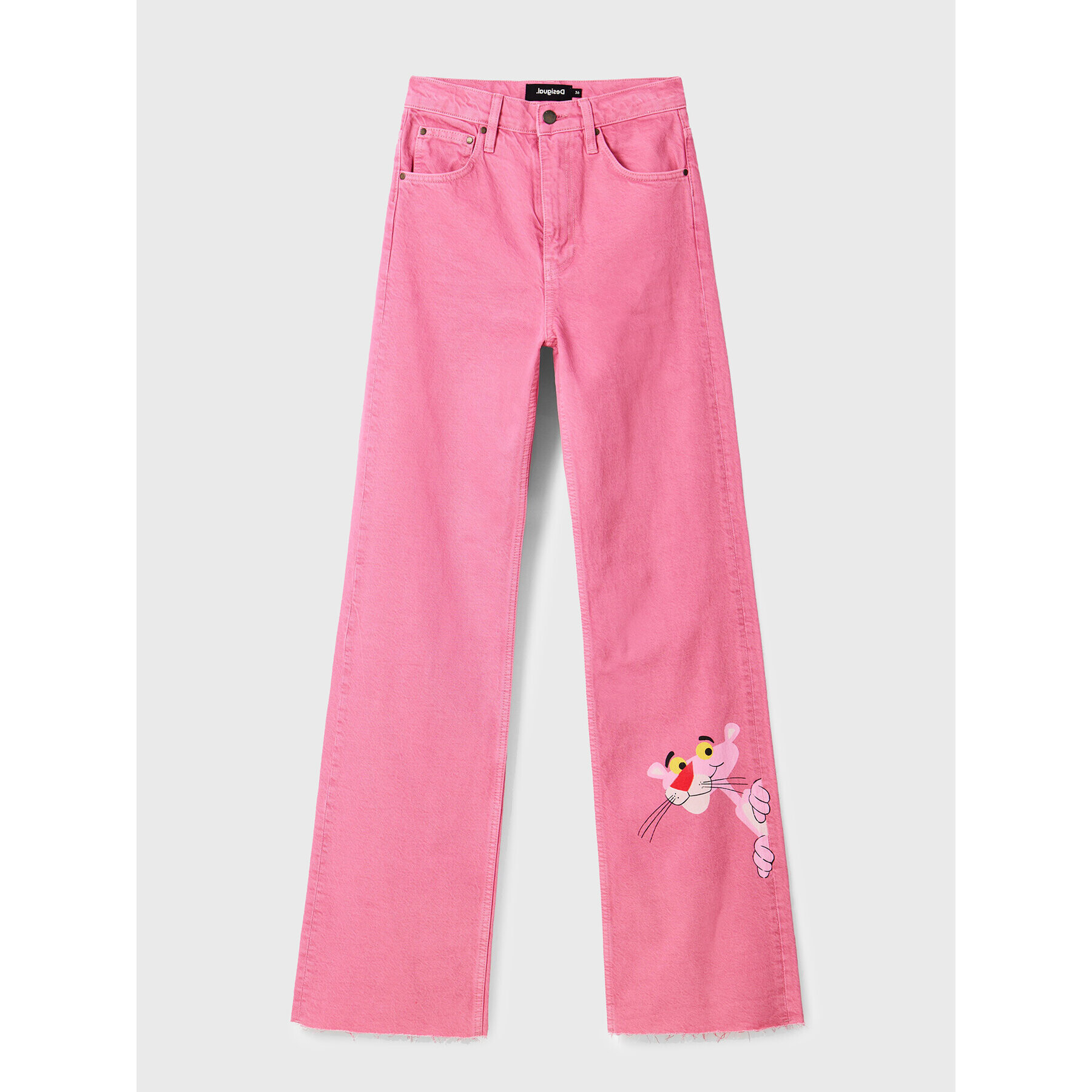 Desigual Дънки PINK PANTHER 22WWDD29 Розов Wide Leg - Pepit.bg