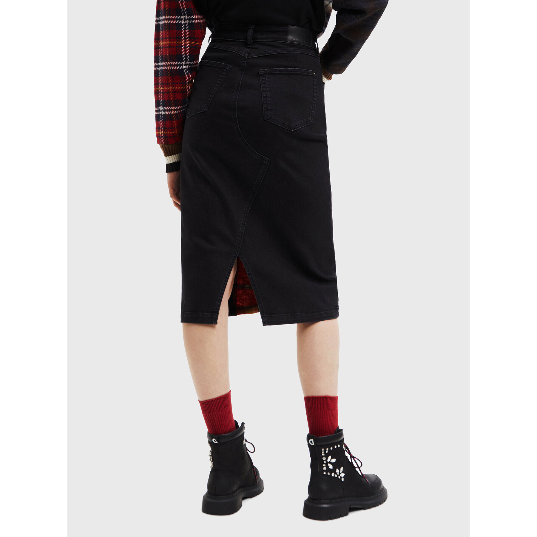 Desigual Дънкова пола Dora 22WWFD18 Черен Slim Fit - Pepit.bg