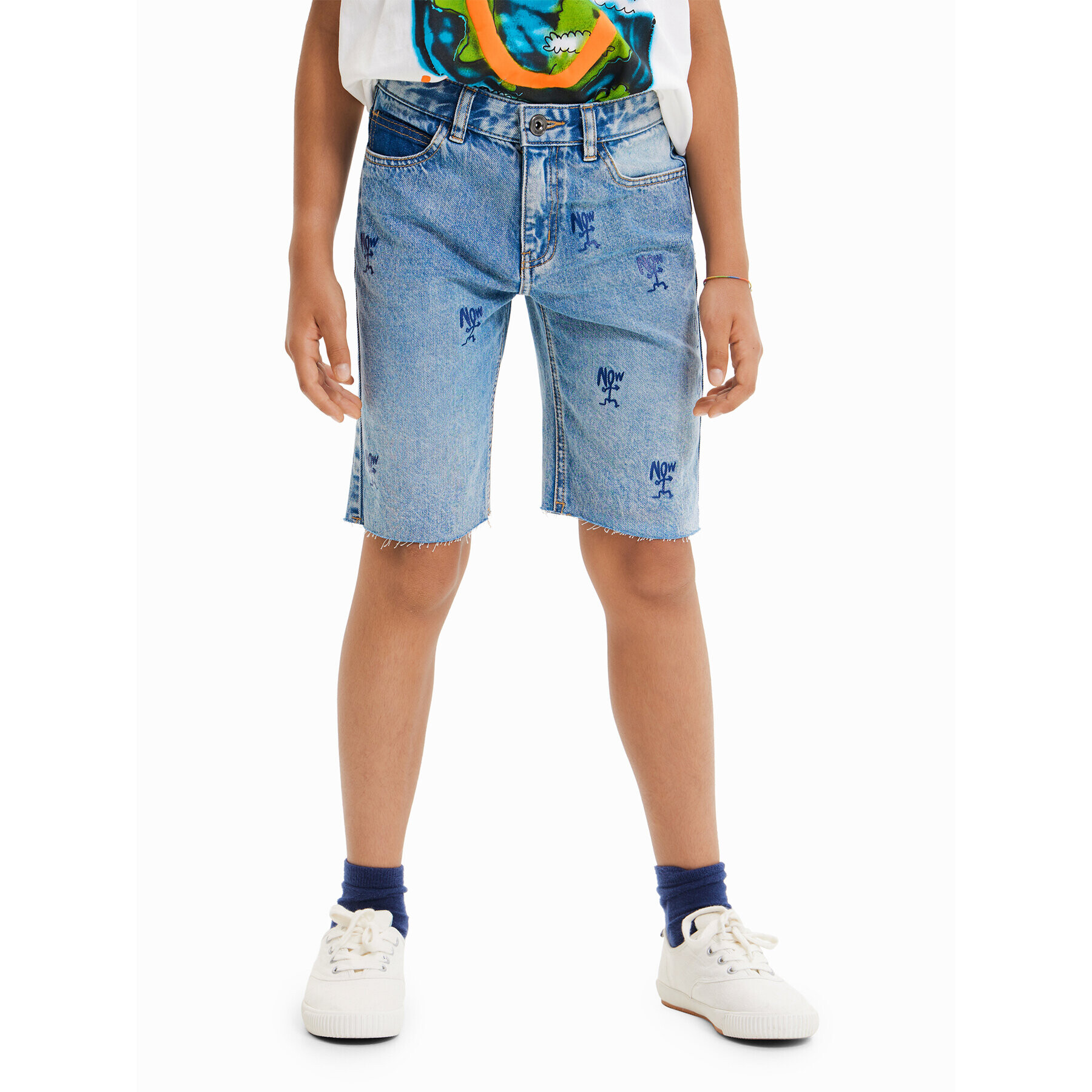 Desigual Дънкови шорти 23SBDD01 Син Regular Fit - Pepit.bg