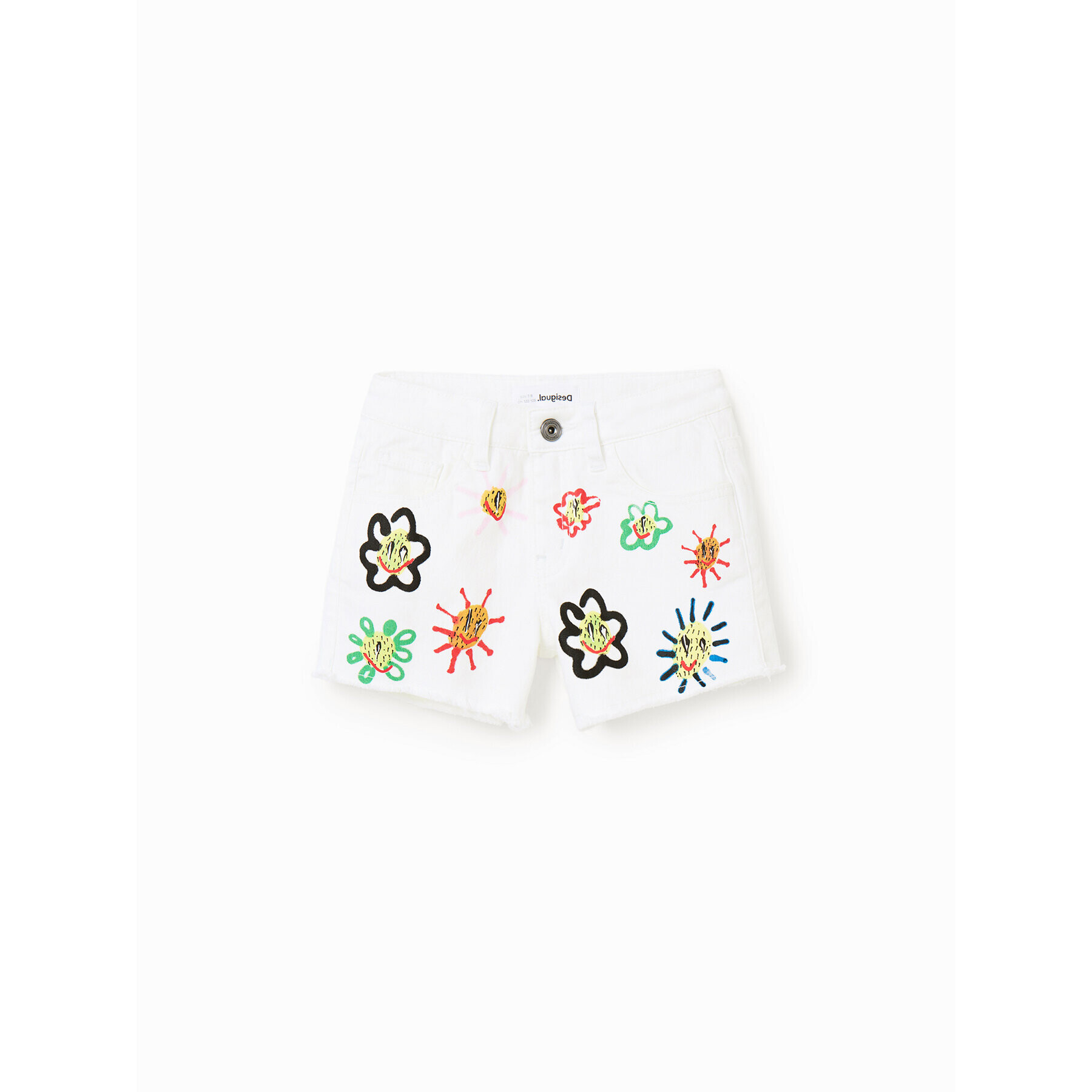 Desigual Дънкови шорти 23SGDD07 Бял Regular Fit - Pepit.bg
