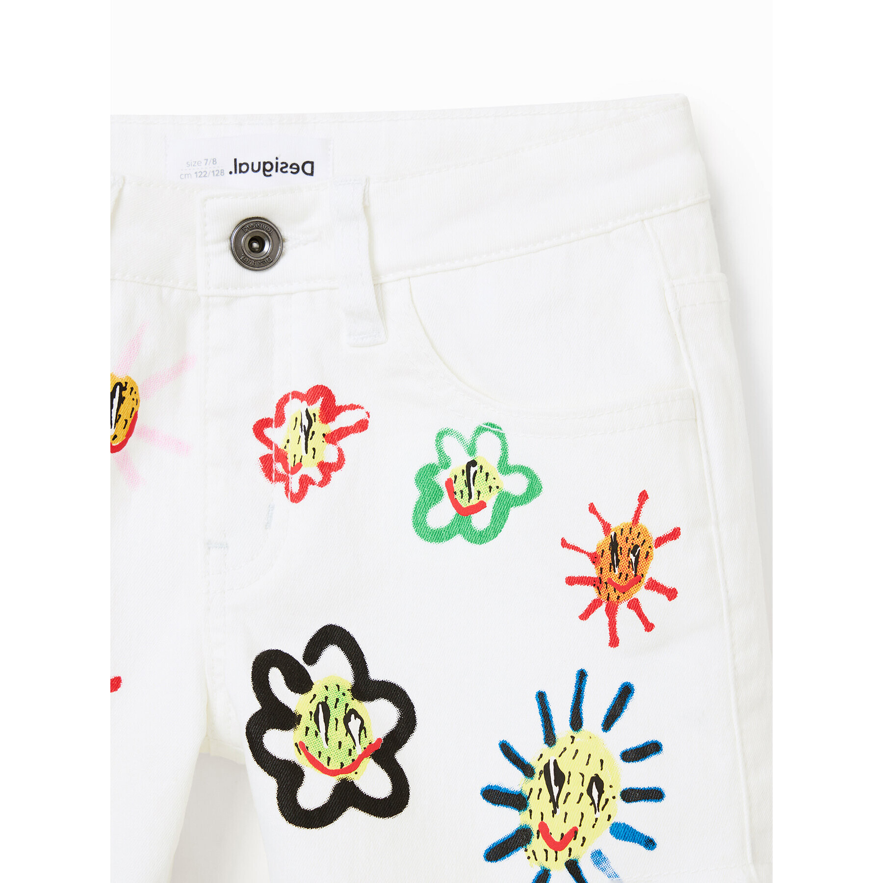 Desigual Дънкови шорти 23SGDD07 Бял Regular Fit - Pepit.bg