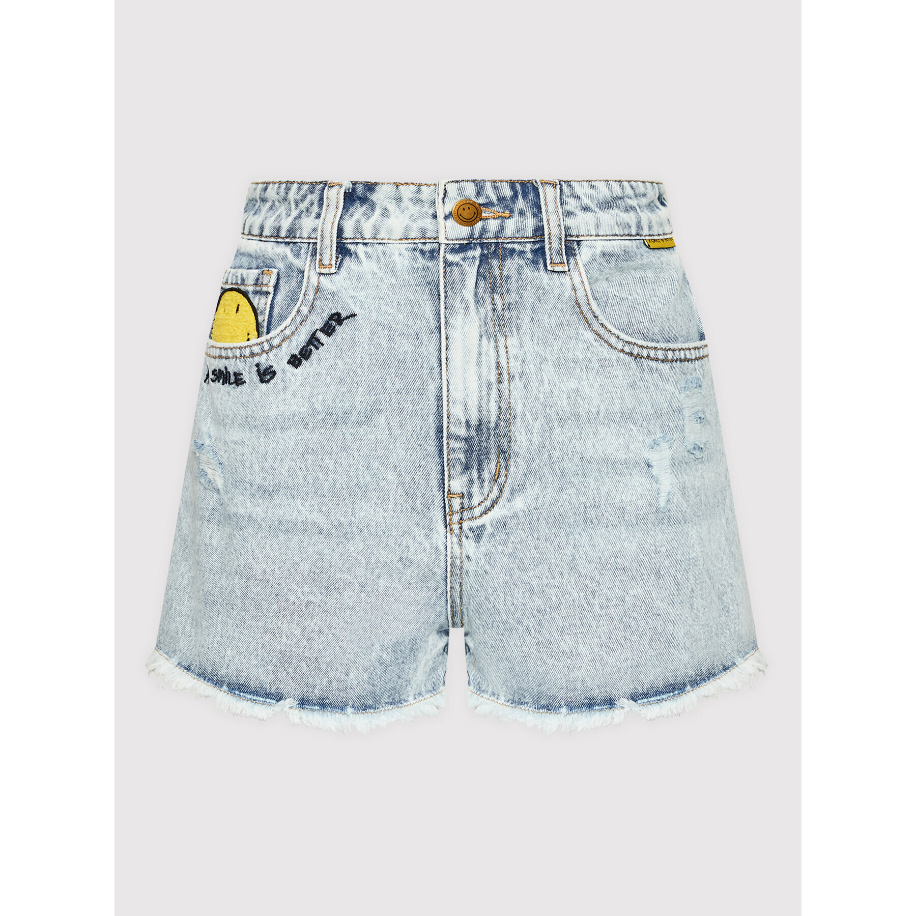 Desigual Дънкови шорти SMILEY Cat Smiley 22SWDD48 Син Regular Fit - Pepit.bg