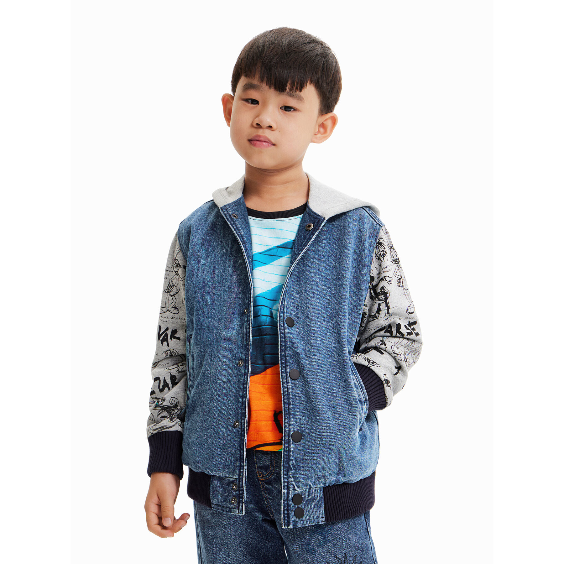 Desigual Дънково яке 23SBED01 Тъмносин Oversize - Pepit.bg