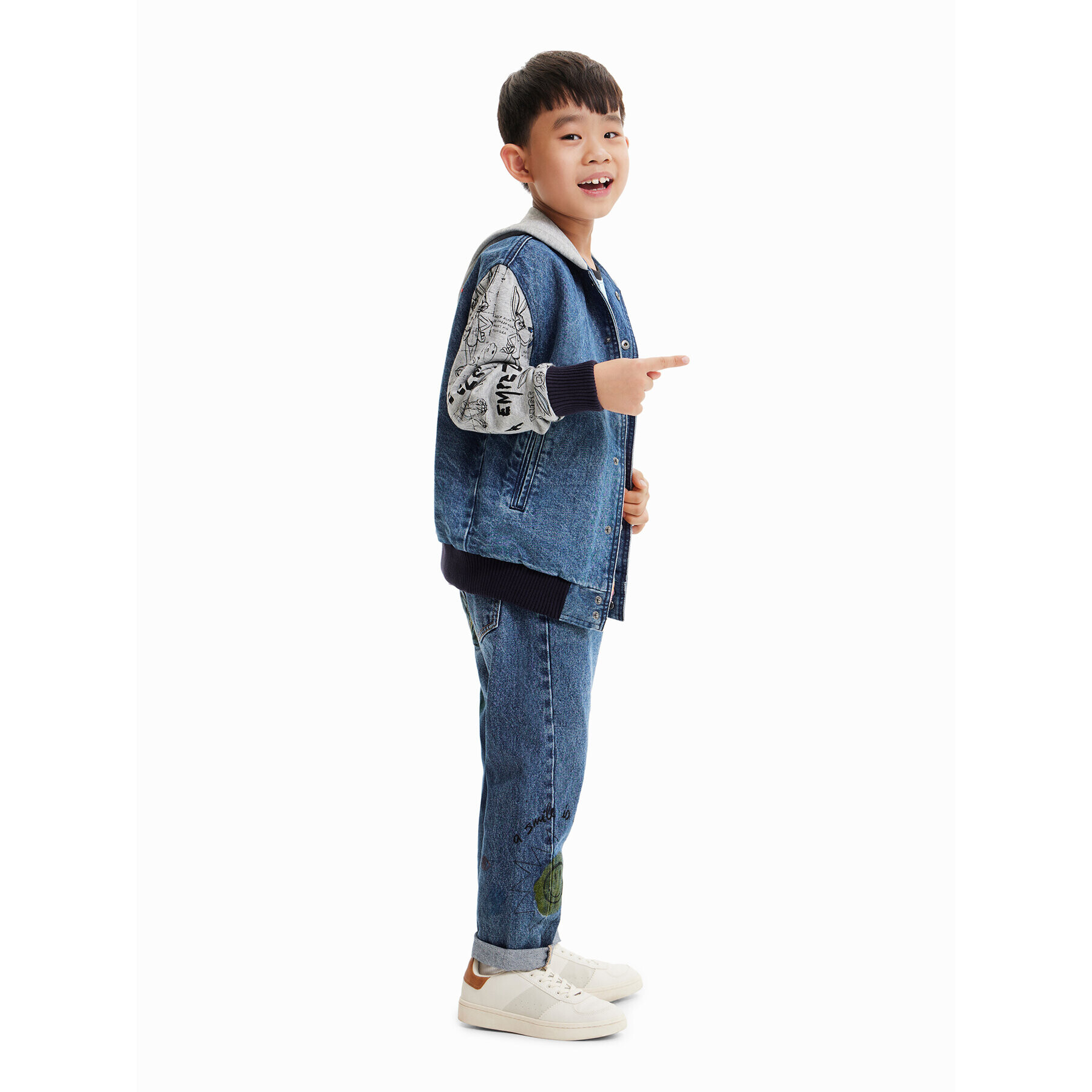 Desigual Дънково яке 23SBED01 Тъмносин Oversize - Pepit.bg