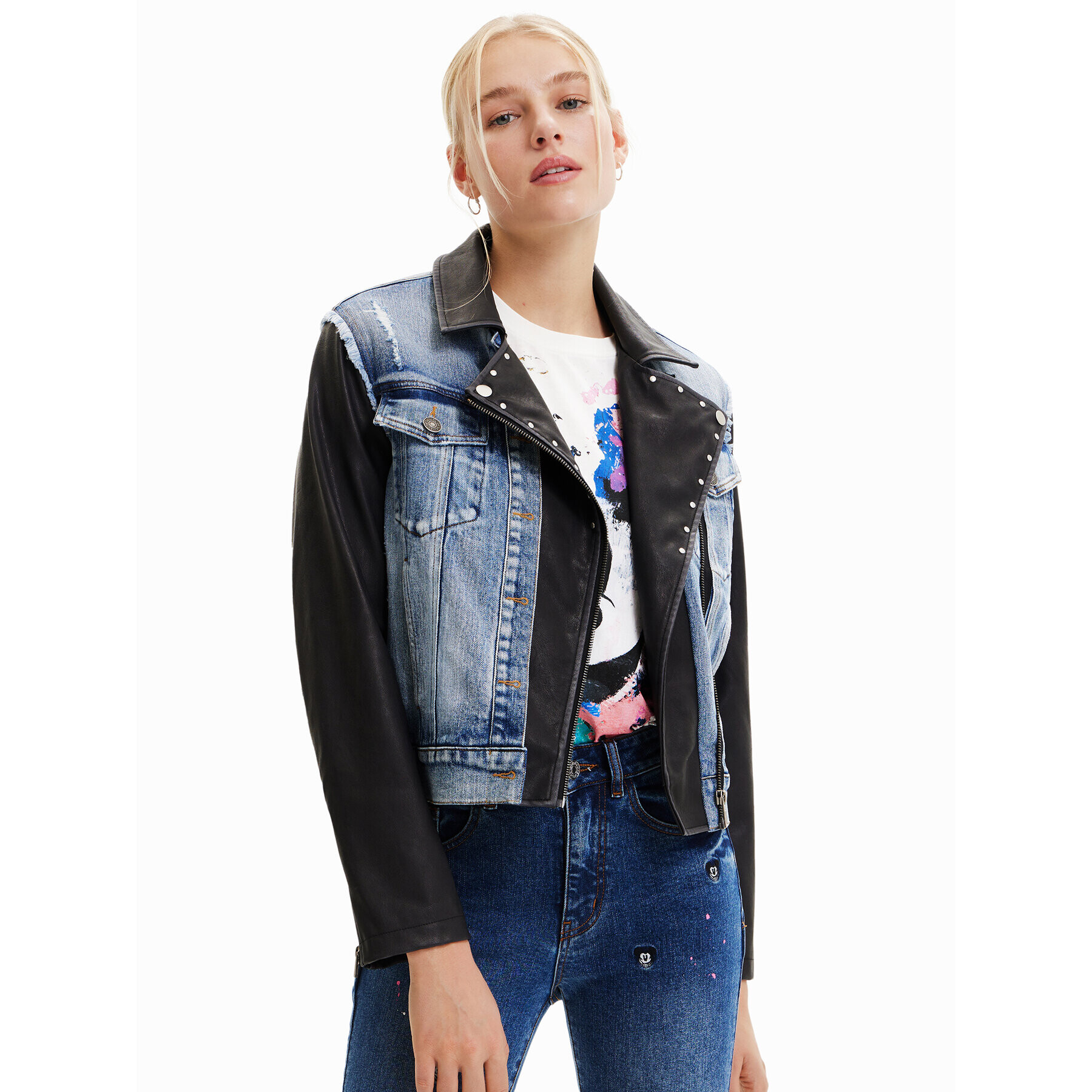 Desigual Дънково яке 23SWED49 Син Regular Fit - Pepit.bg