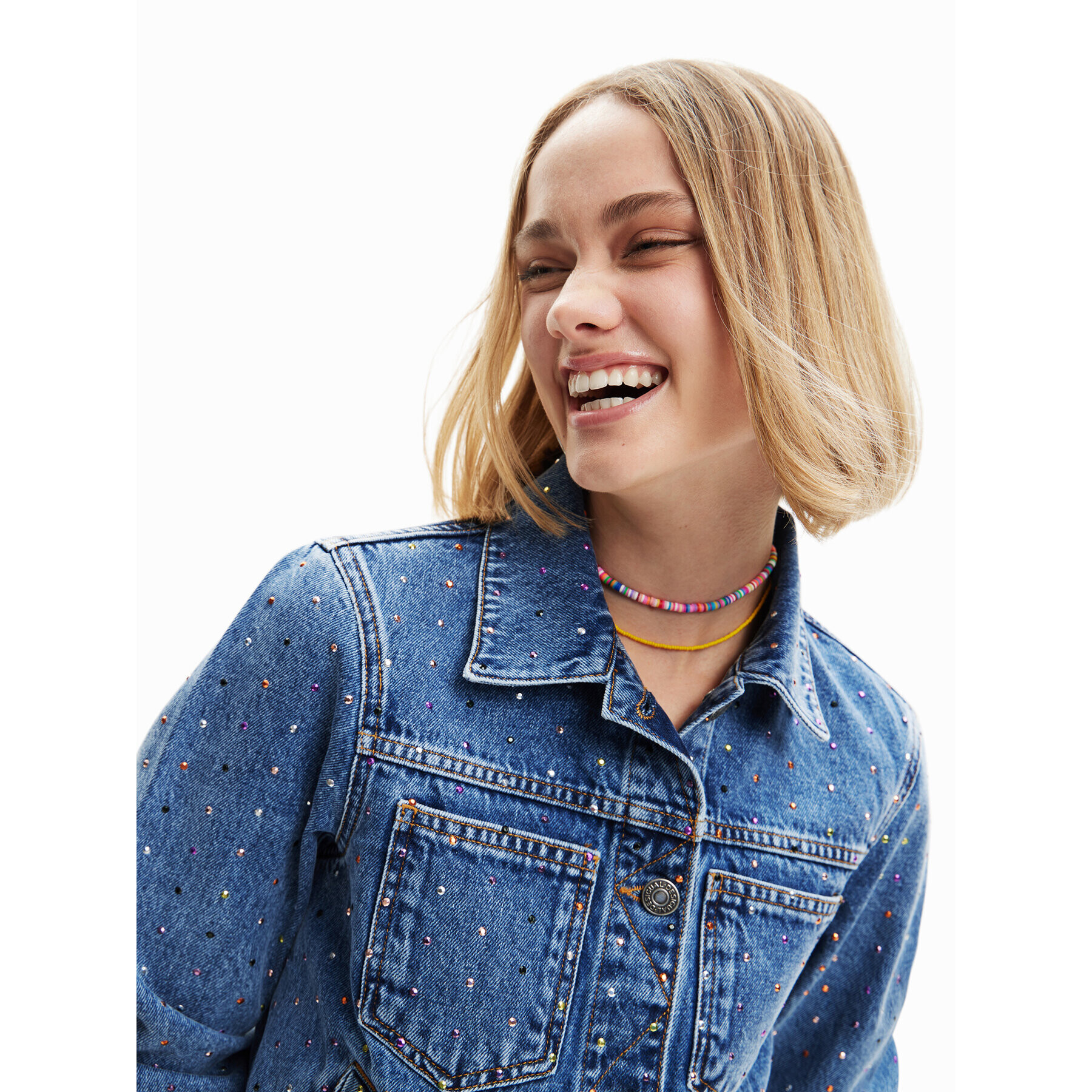 Desigual Дънково яке Benita 23SWED37 Син Regular Fit - Pepit.bg