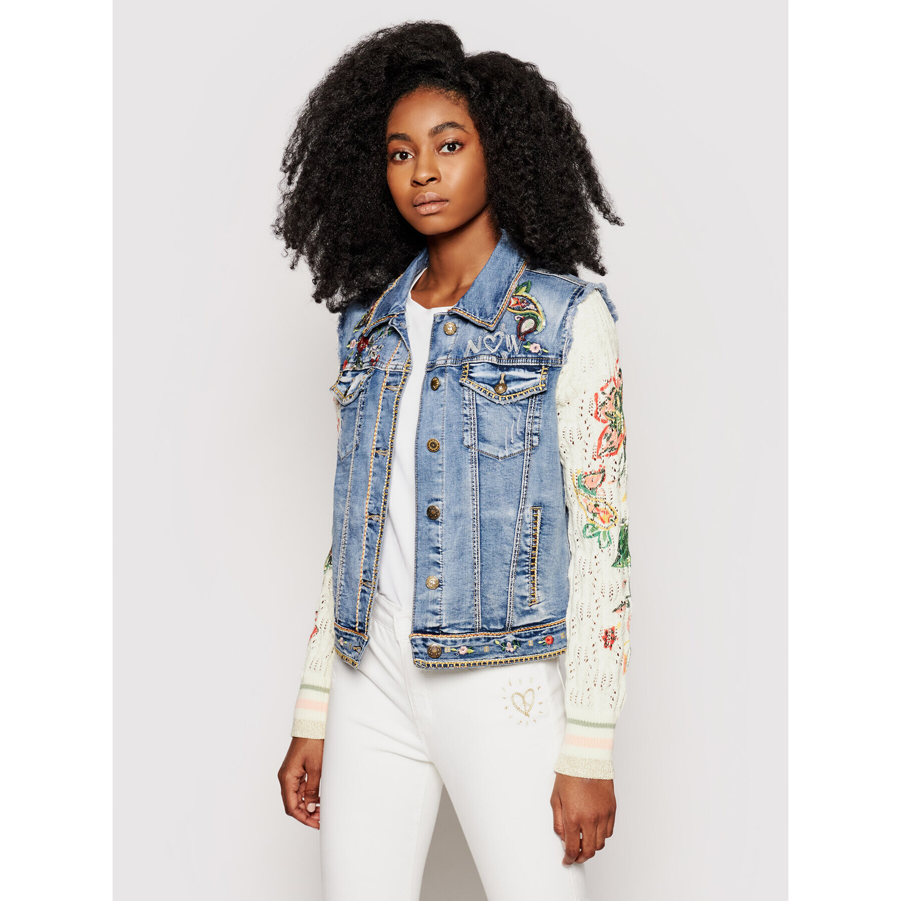 Desigual Дънково яке Athlas 21SWED45 Син Slim Fit - Pepit.bg