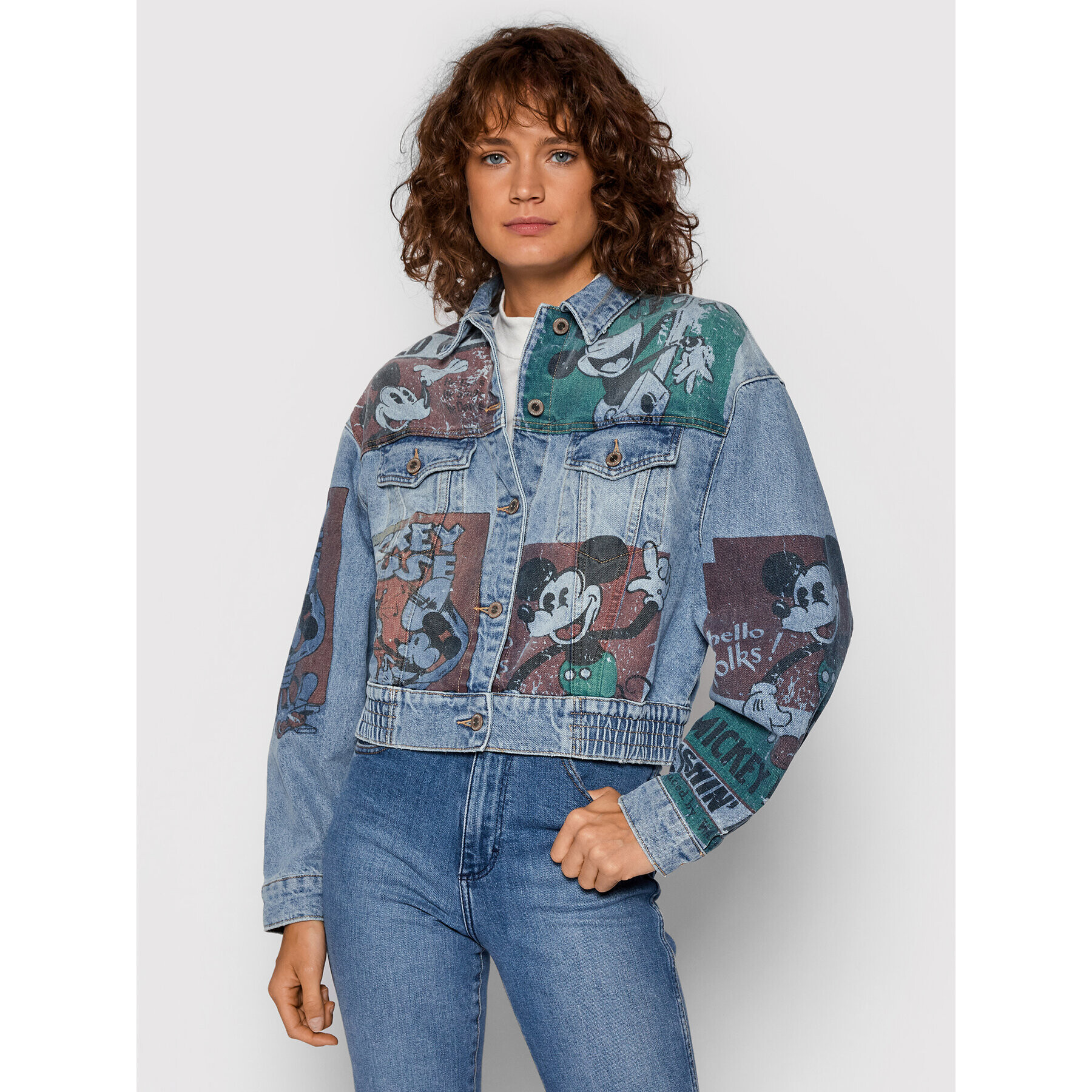Desigual Дънково яке DISNEY India 21WWED32 Син Oversize - Pepit.bg