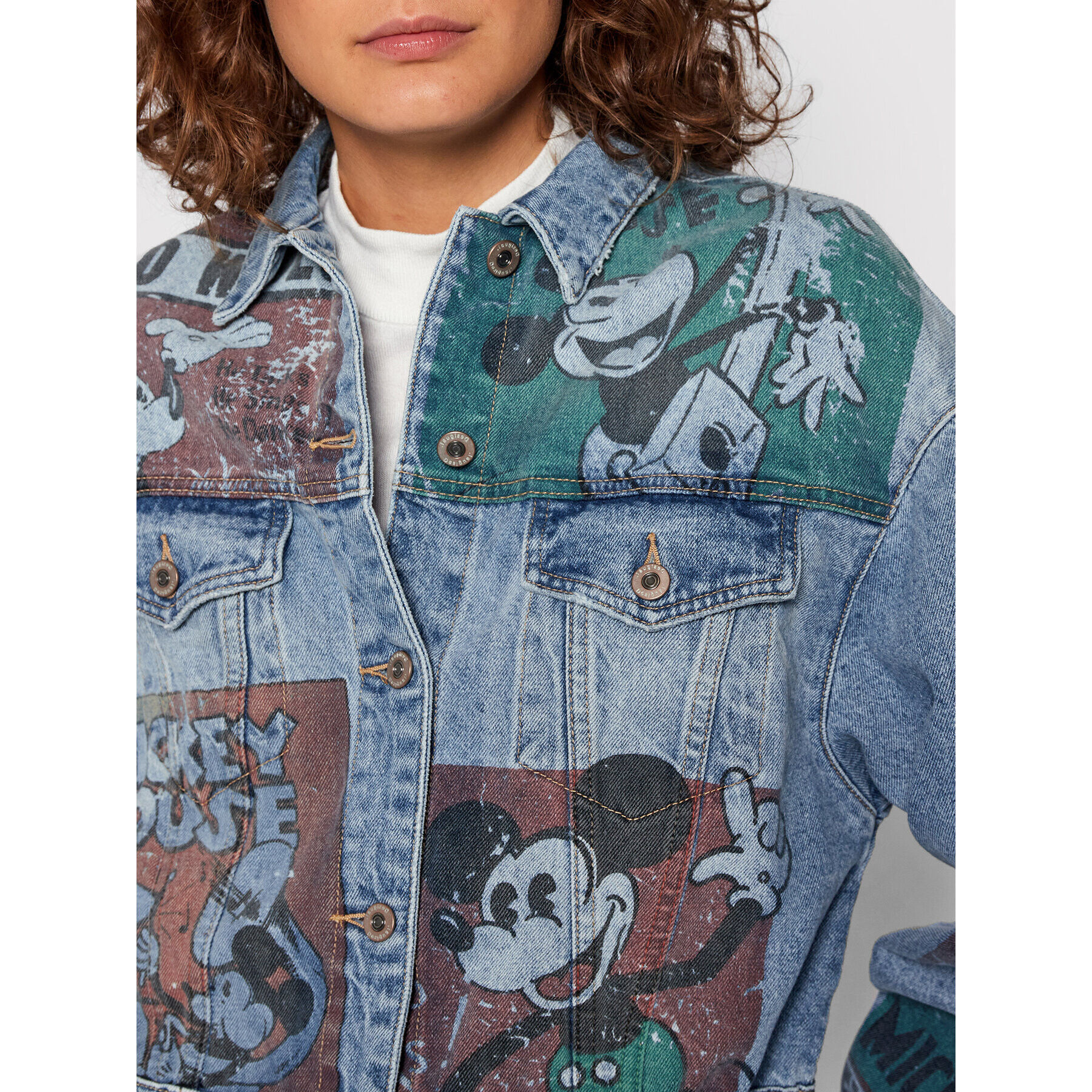 Desigual Дънково яке DISNEY India 21WWED32 Син Oversize - Pepit.bg