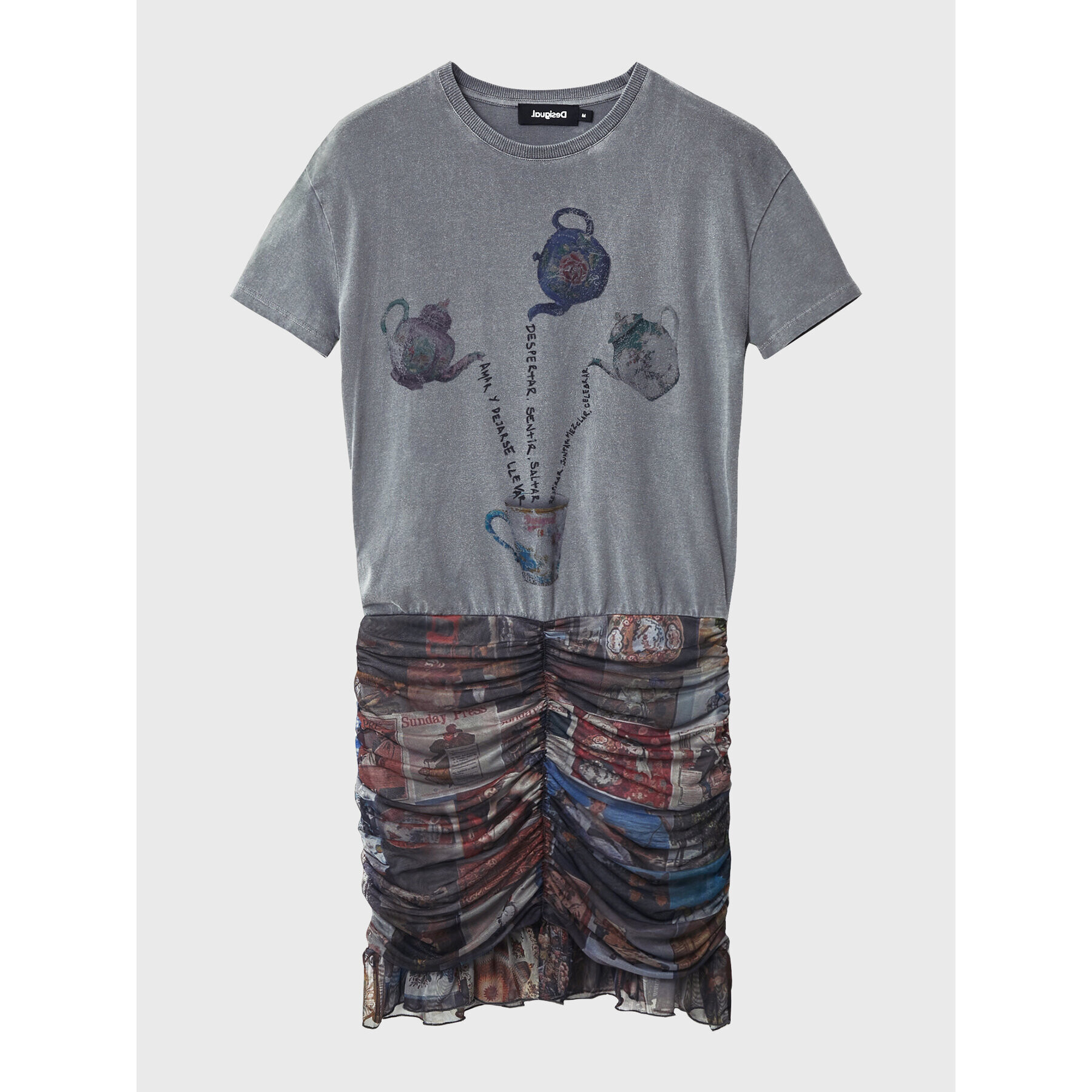 Desigual Ежедневна рокля 22WWVK68 Сив Regular Fit - Pepit.bg