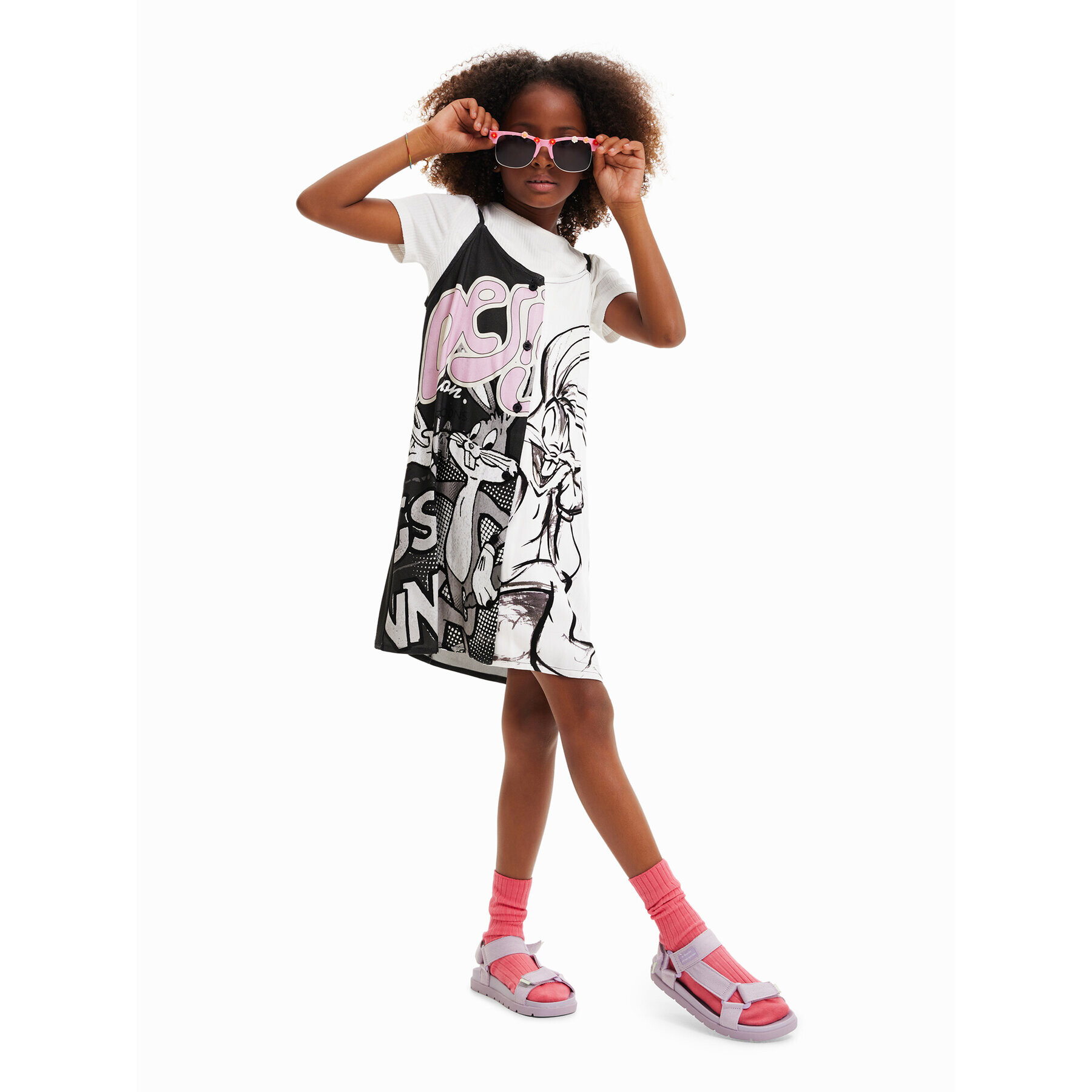 Desigual Ежедневна рокля 23SGVW03 Бял Regular Fit - Pepit.bg