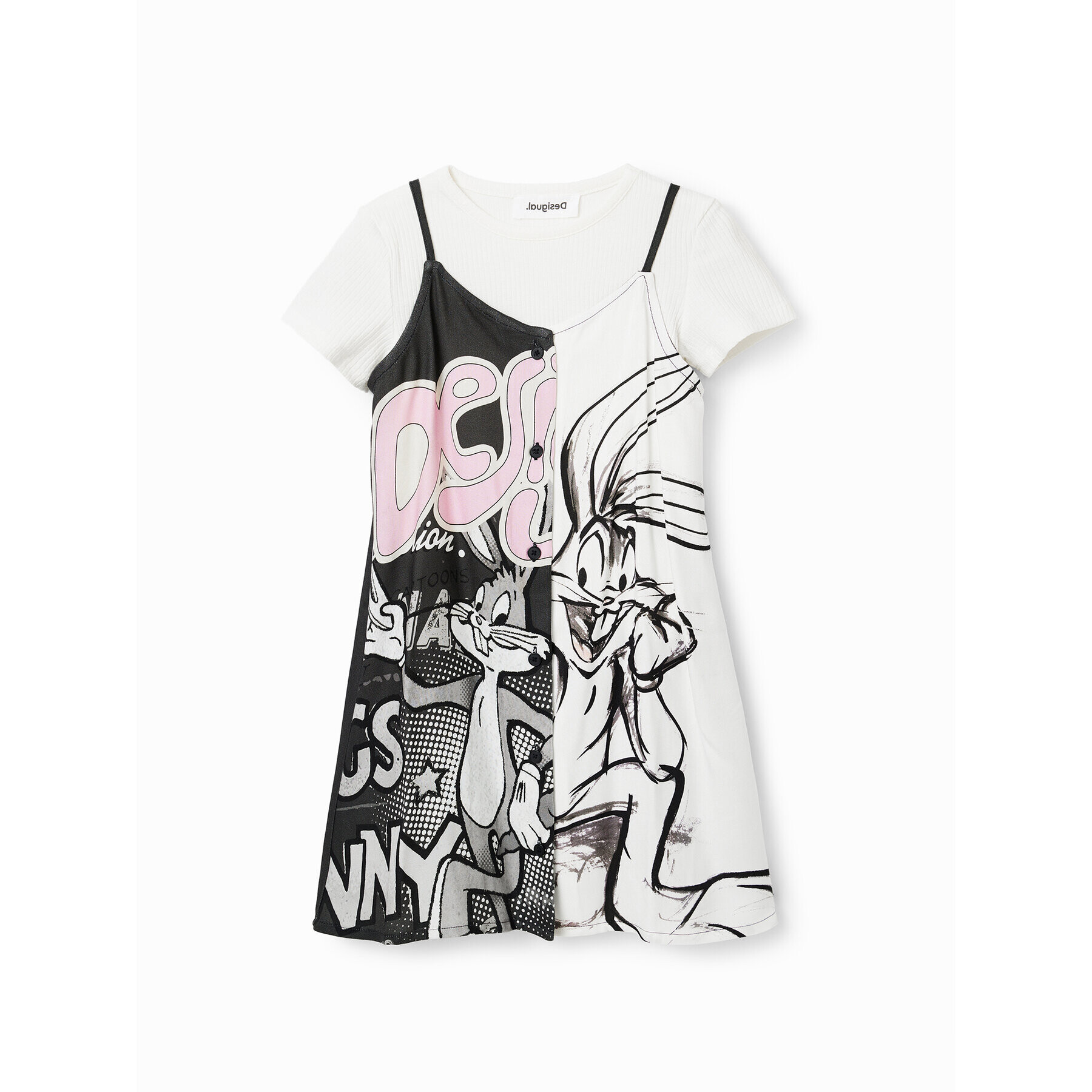 Desigual Ежедневна рокля 23SGVW03 Бял Regular Fit - Pepit.bg