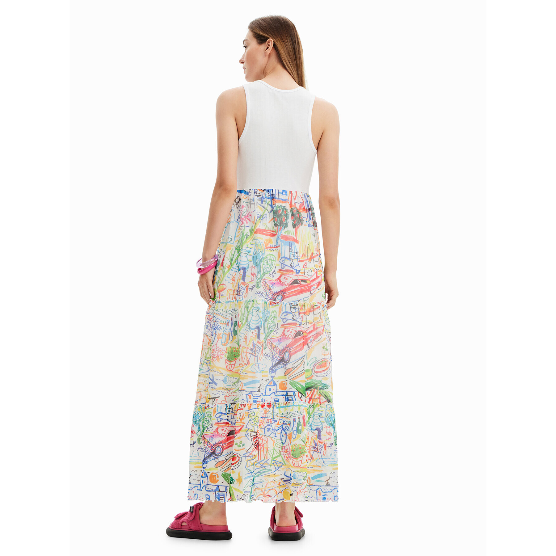 Desigual Ежедневна рокля 23SWVK91 Бял Regular Fit - Pepit.bg