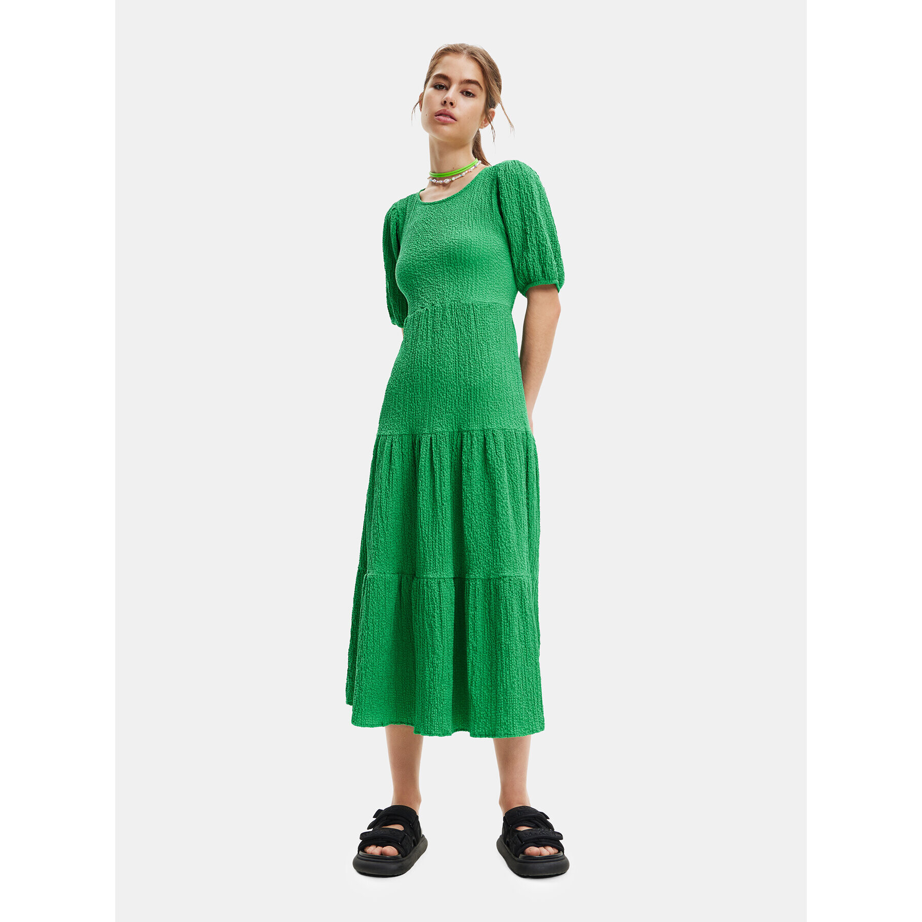 Desigual Ежедневна рокля 23SWVW45 Зелен Regular Fit - Pepit.bg