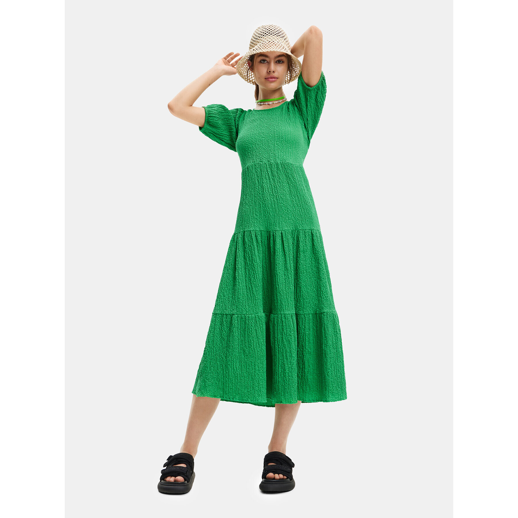 Desigual Ежедневна рокля 23SWVW45 Зелен Regular Fit - Pepit.bg